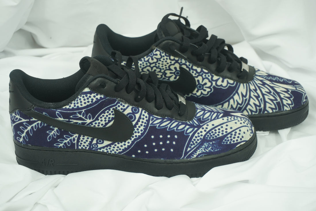 Handcrafted Ankara Air Force 1 - Blue White
