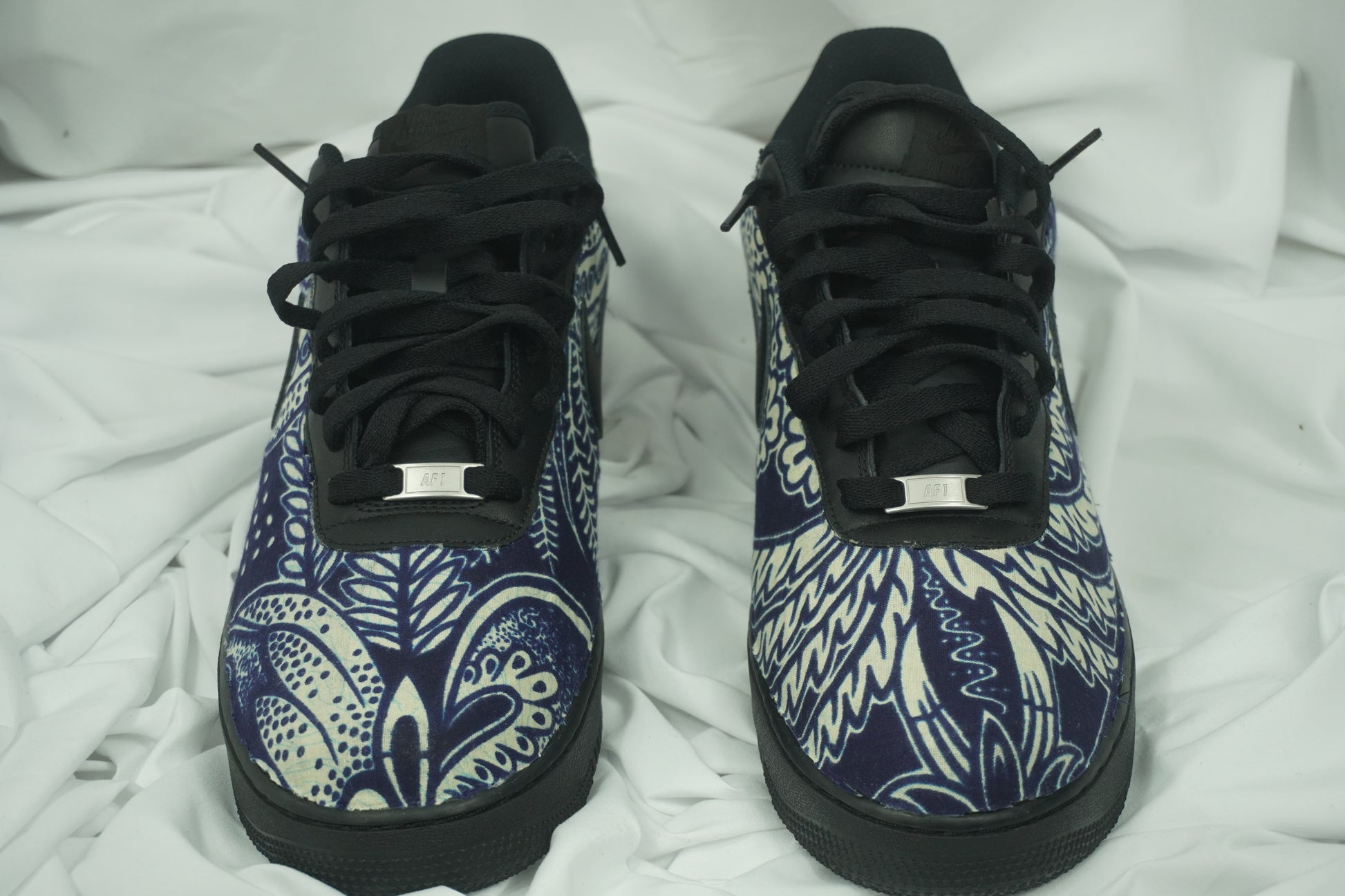 Handcrafted Ankara Air Force 1 - Blue White