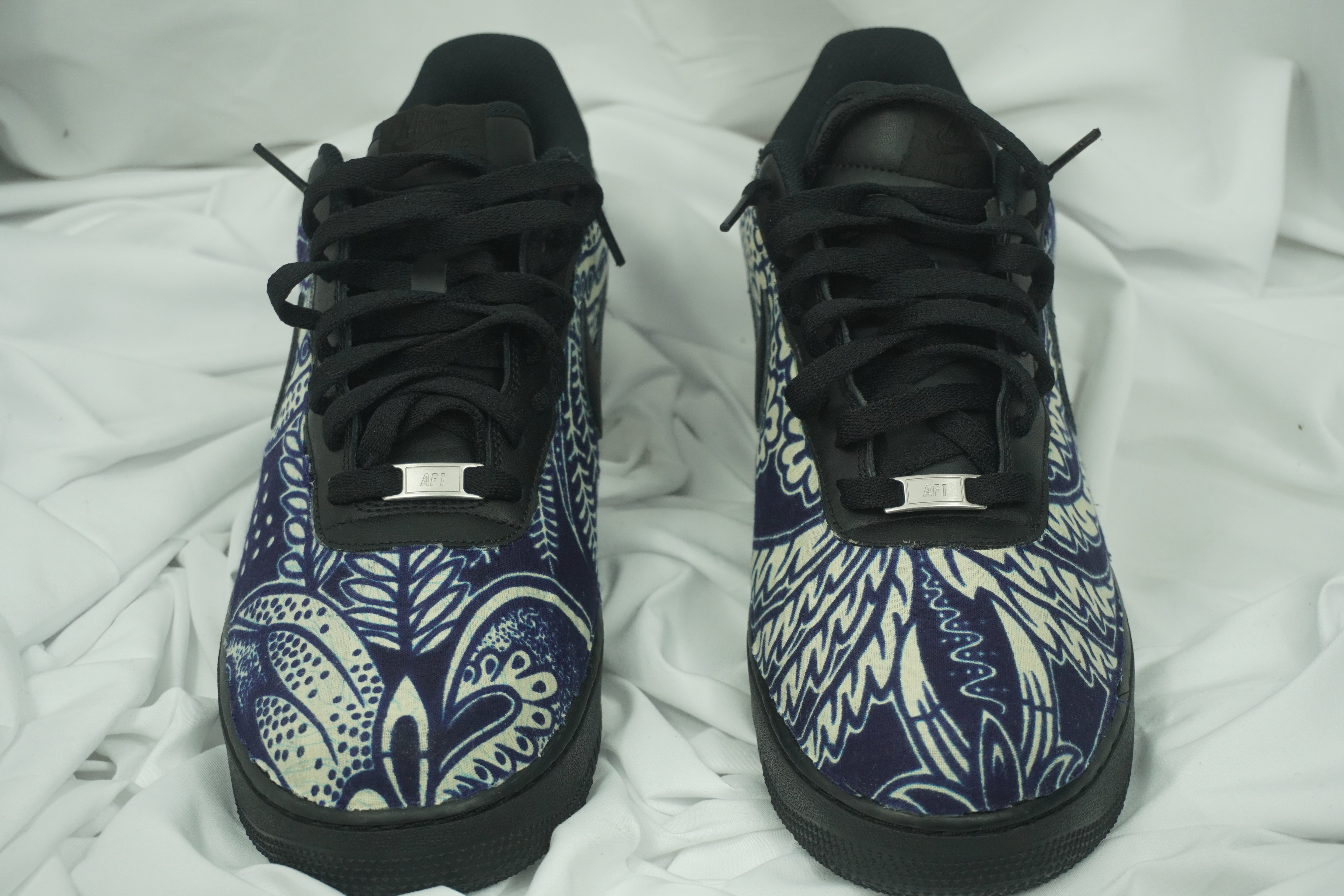 Handcrafted Ankara Air Force 1 - Blue White
