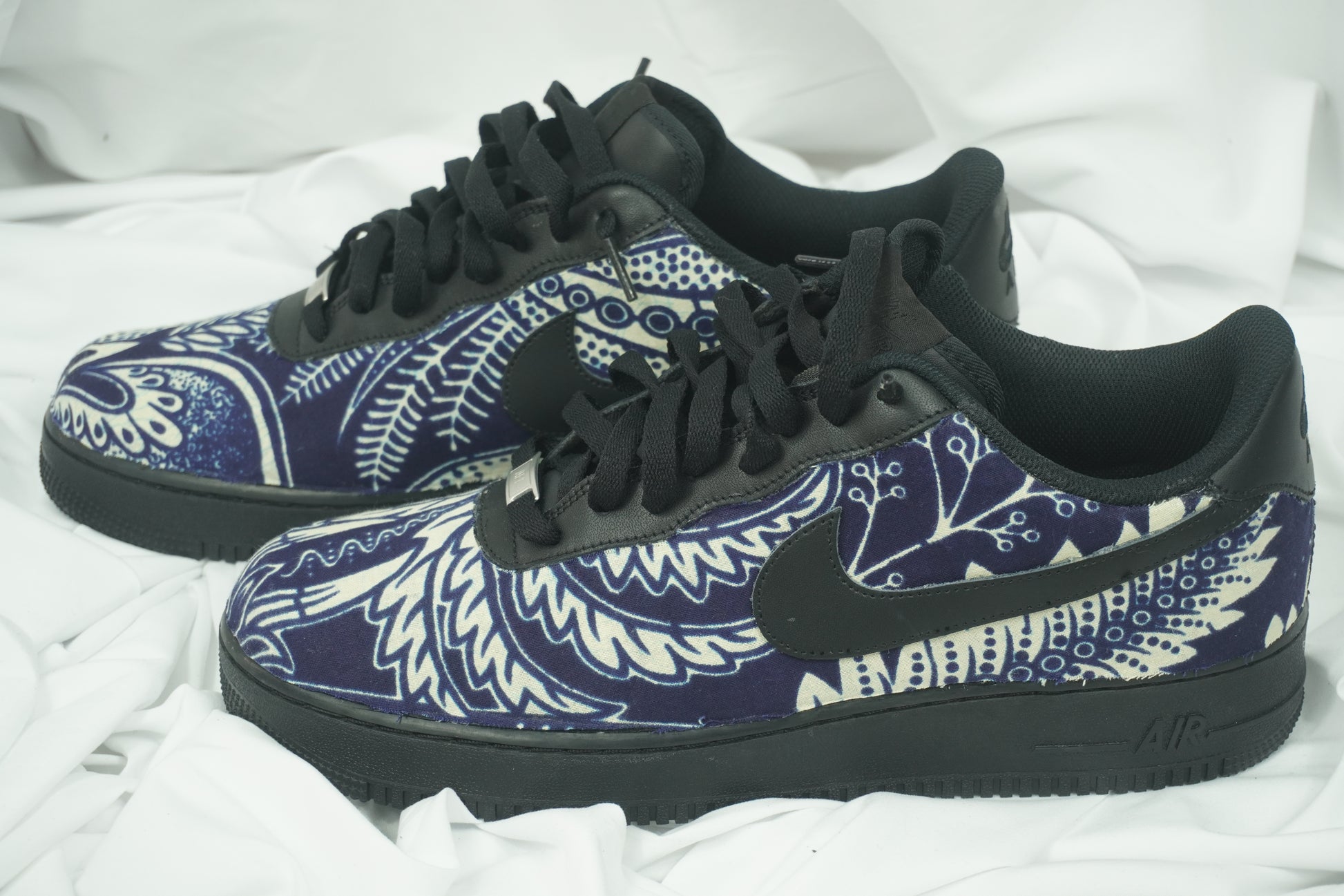Handcrafted Ankara Air Force 1 - Blue White