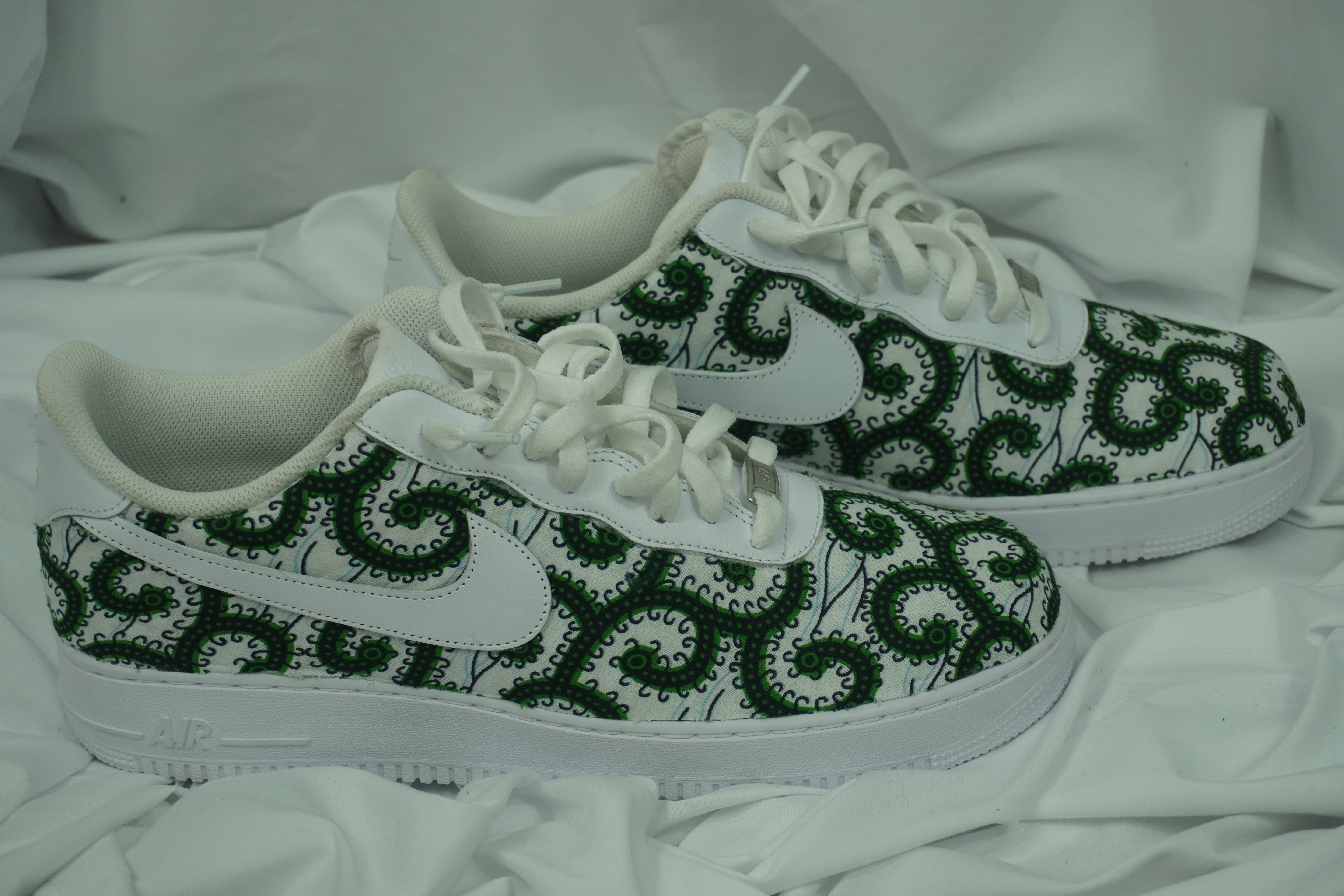 Handcrafted Ankara Air Force 1 - Green White