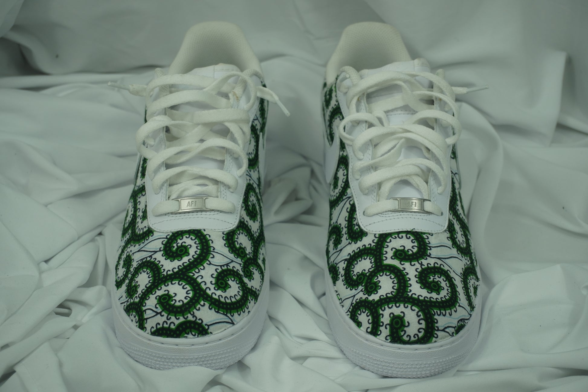 Handcrafted Ankara Air Force 1 - Green White