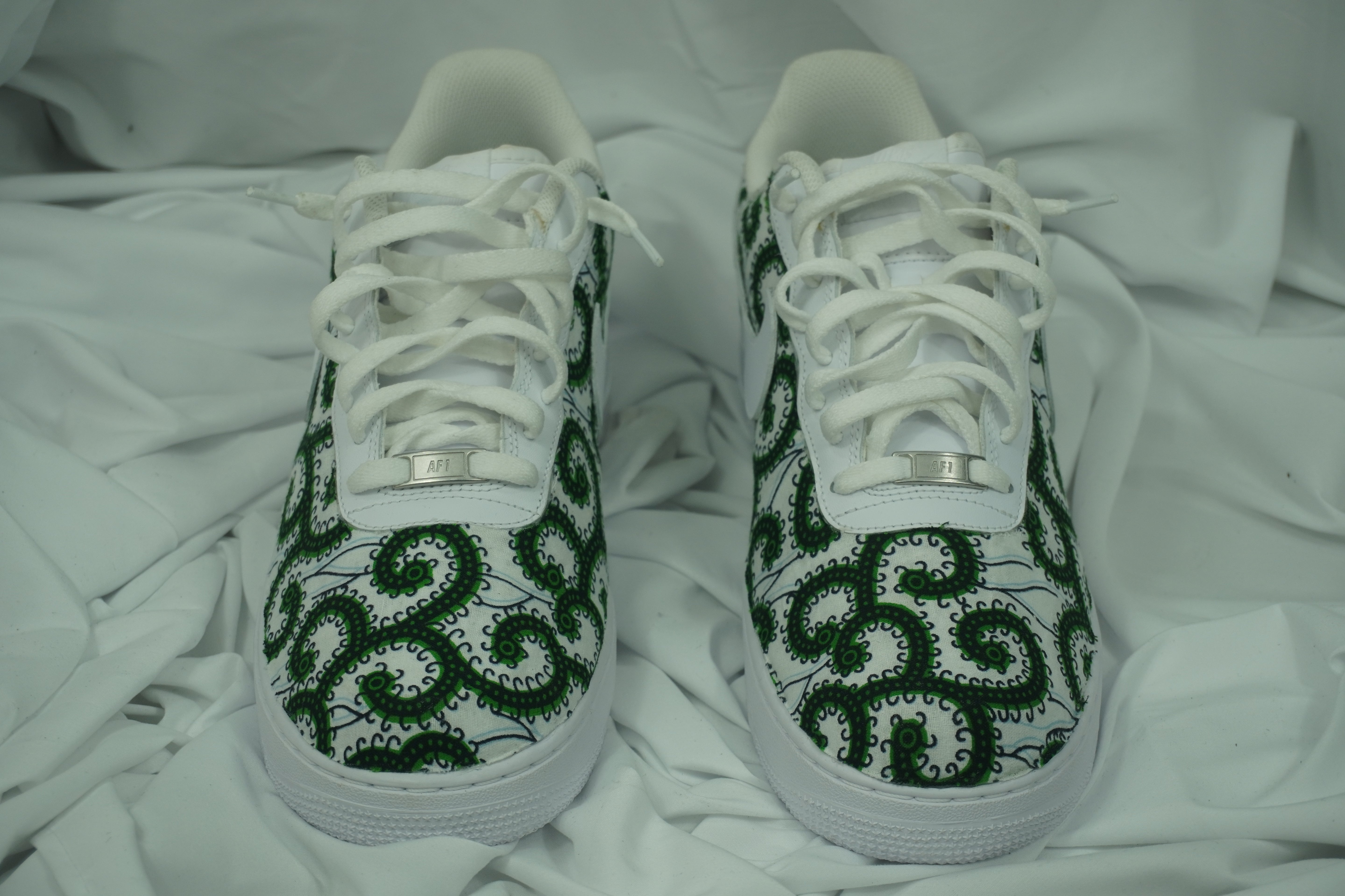 Handcrafted Ankara Air Force 1 - Green White