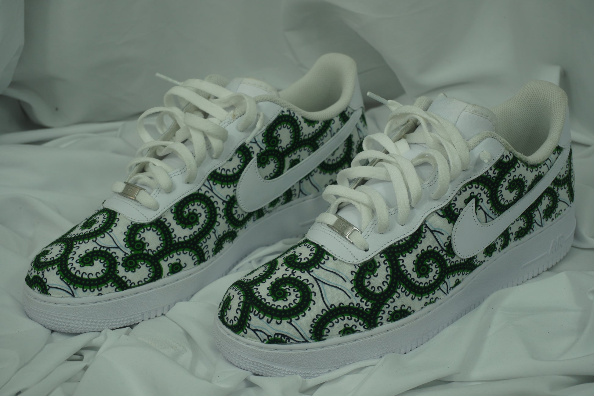 Handcrafted Ankara Air Force 1 - Green White