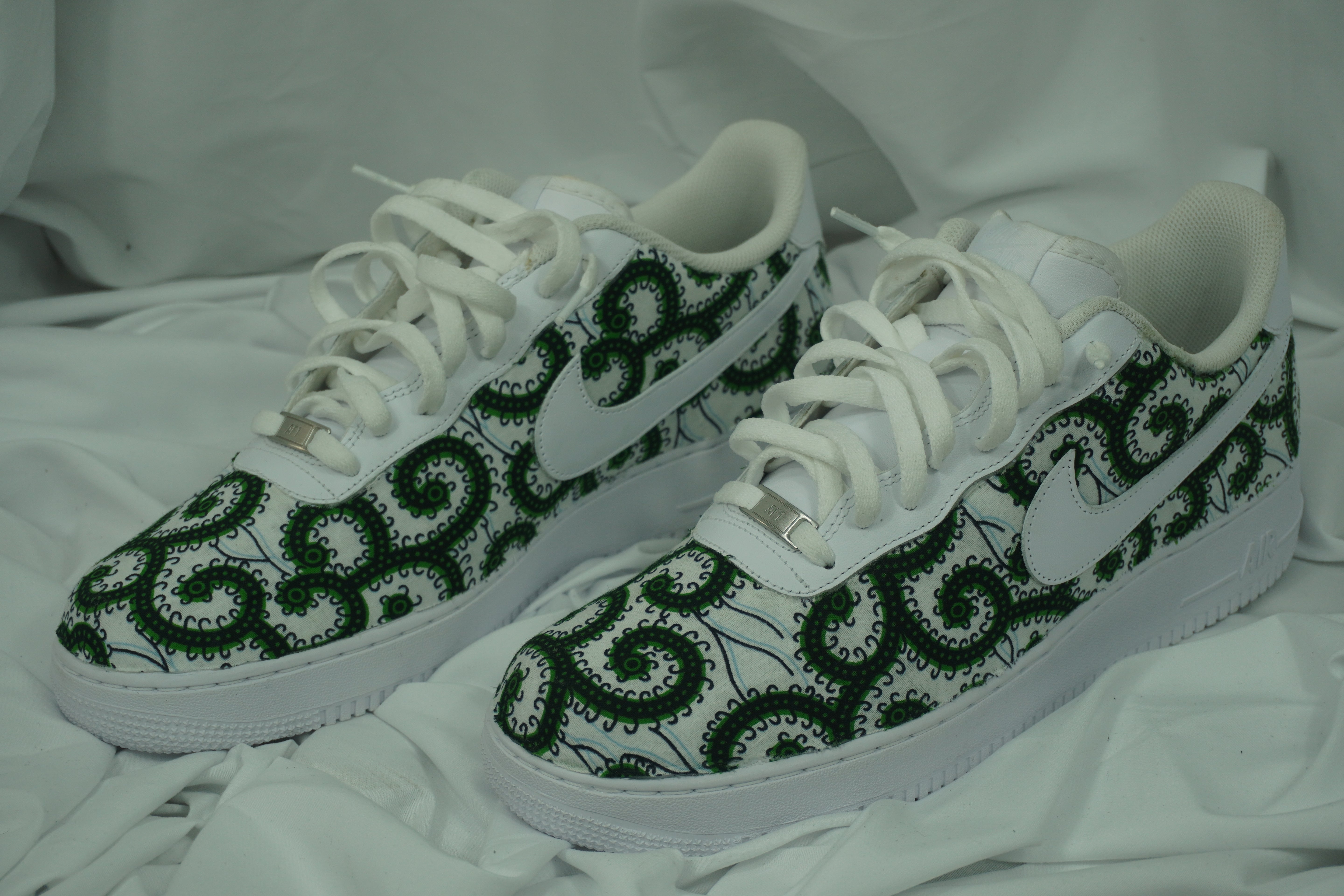 Handcrafted Ankara Air Force 1 - Green White