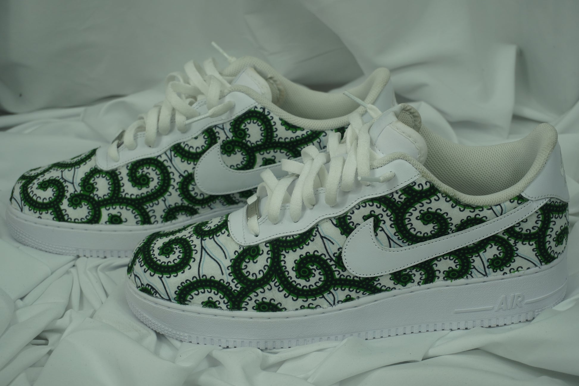 Handcrafted Ankara Air Force 1 - Green White