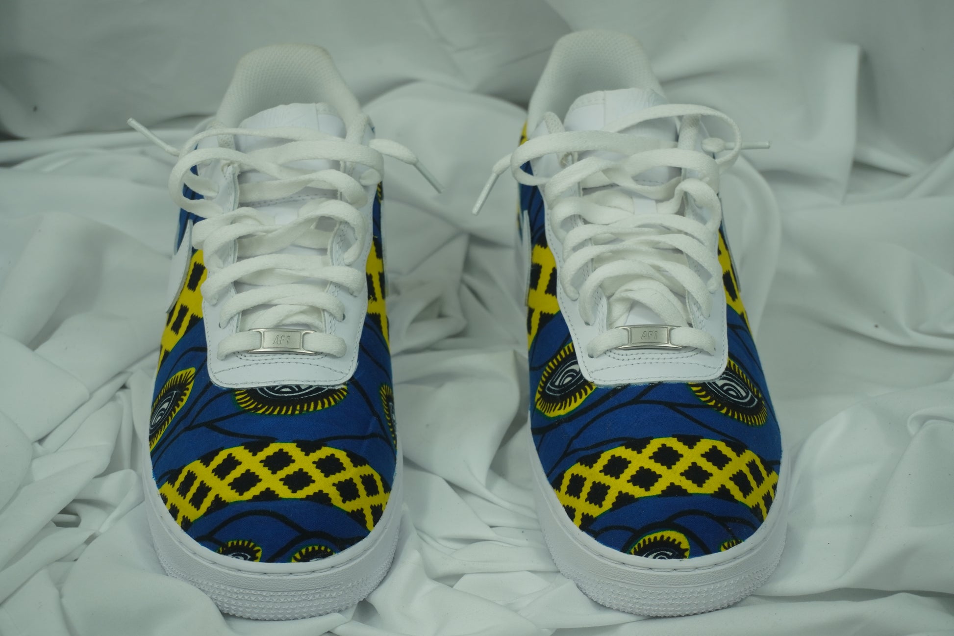 Handcrafted Ankara Air Force 1 - Blue Yellow