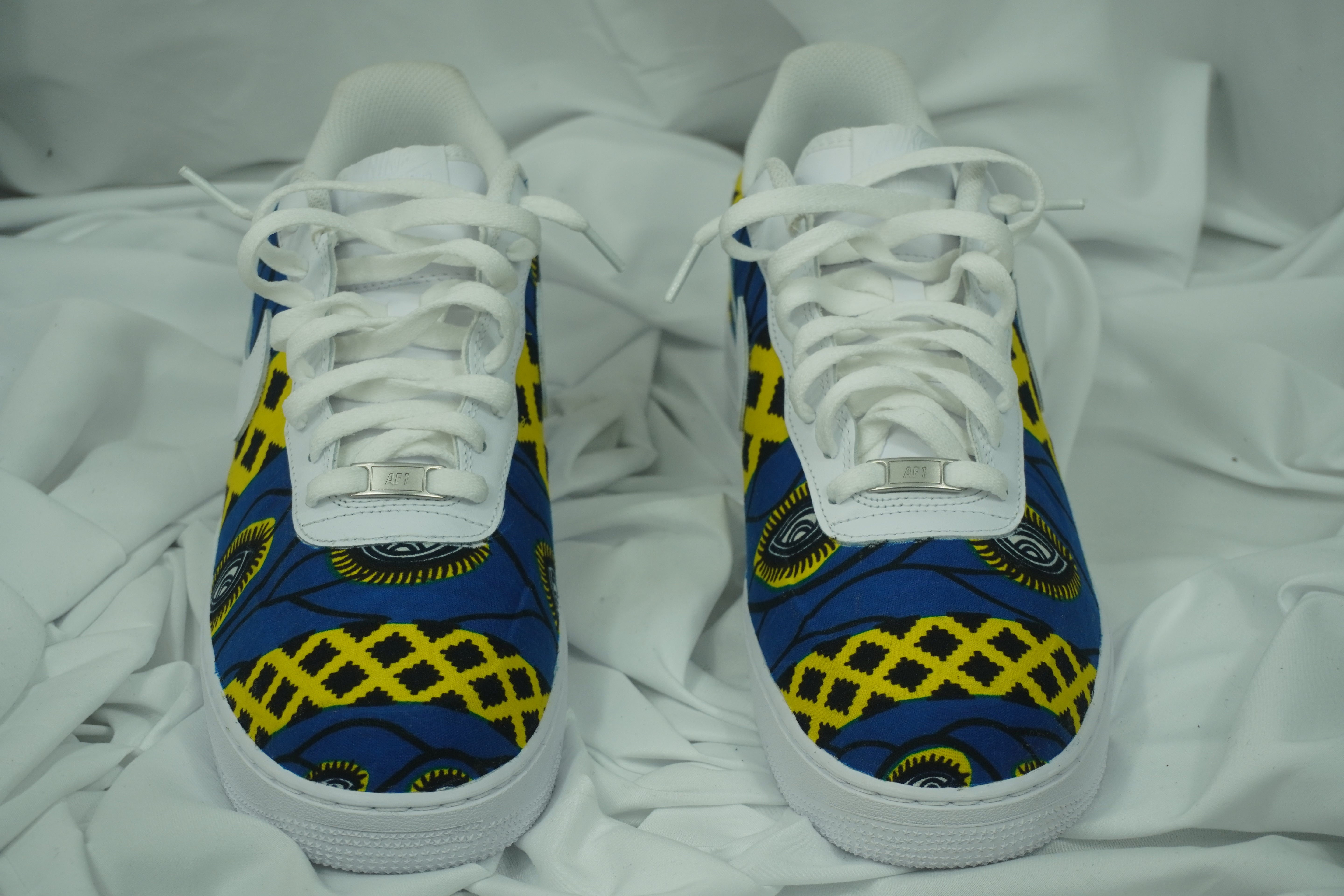 Handcrafted Ankara Air Force 1 - Blue Yellow
