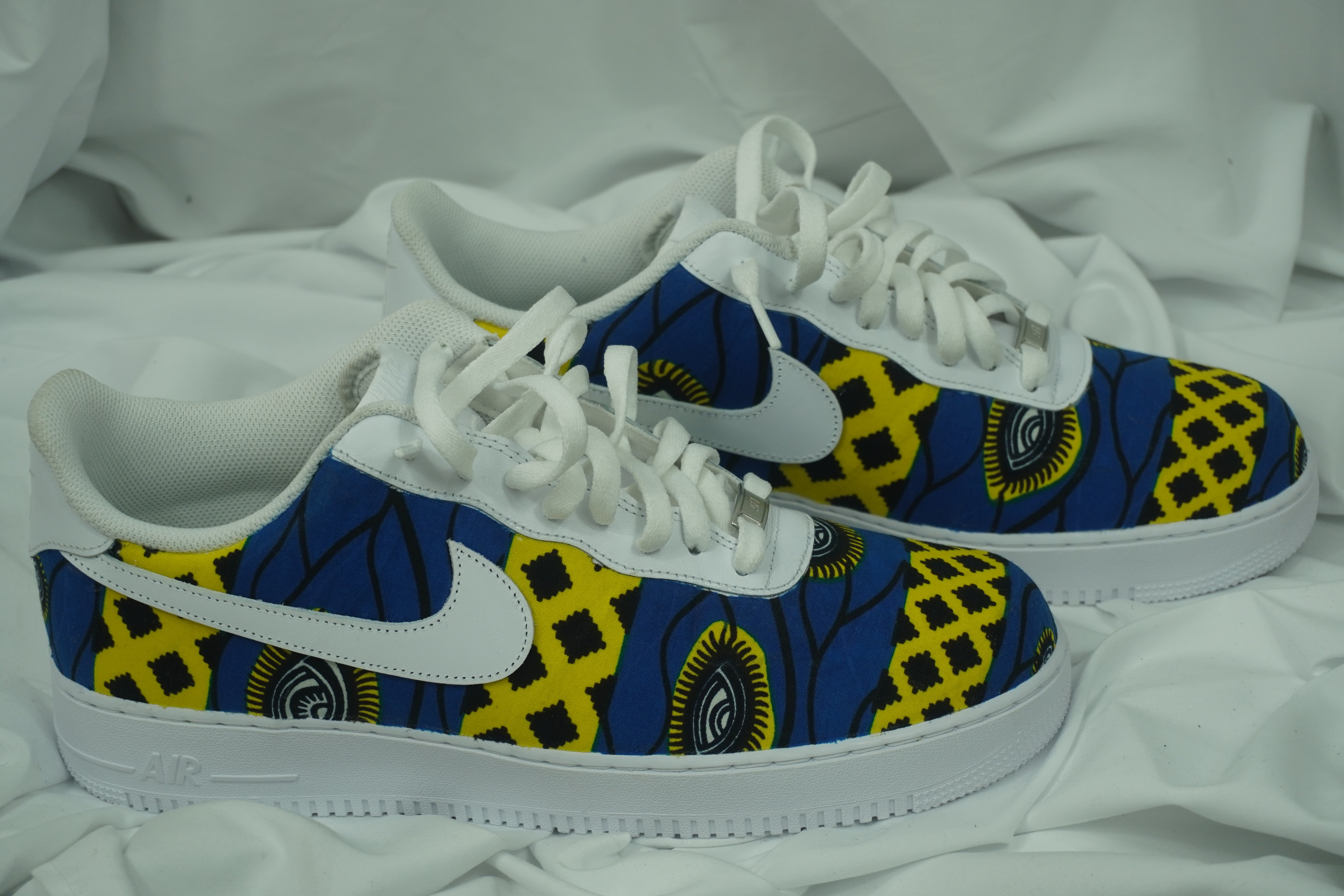 Handcrafted Ankara Air Force 1 - Blue Yellow