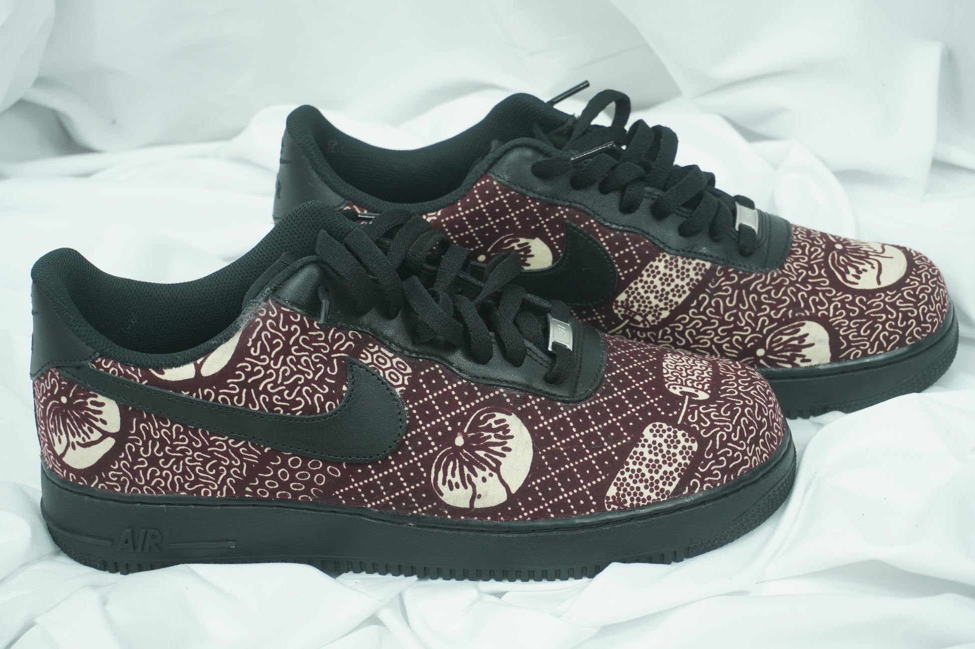 Handcrafted Ankara Air Force 1 - Brown White