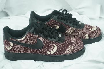 Handcrafted Ankara Air Force 1 - Brown White