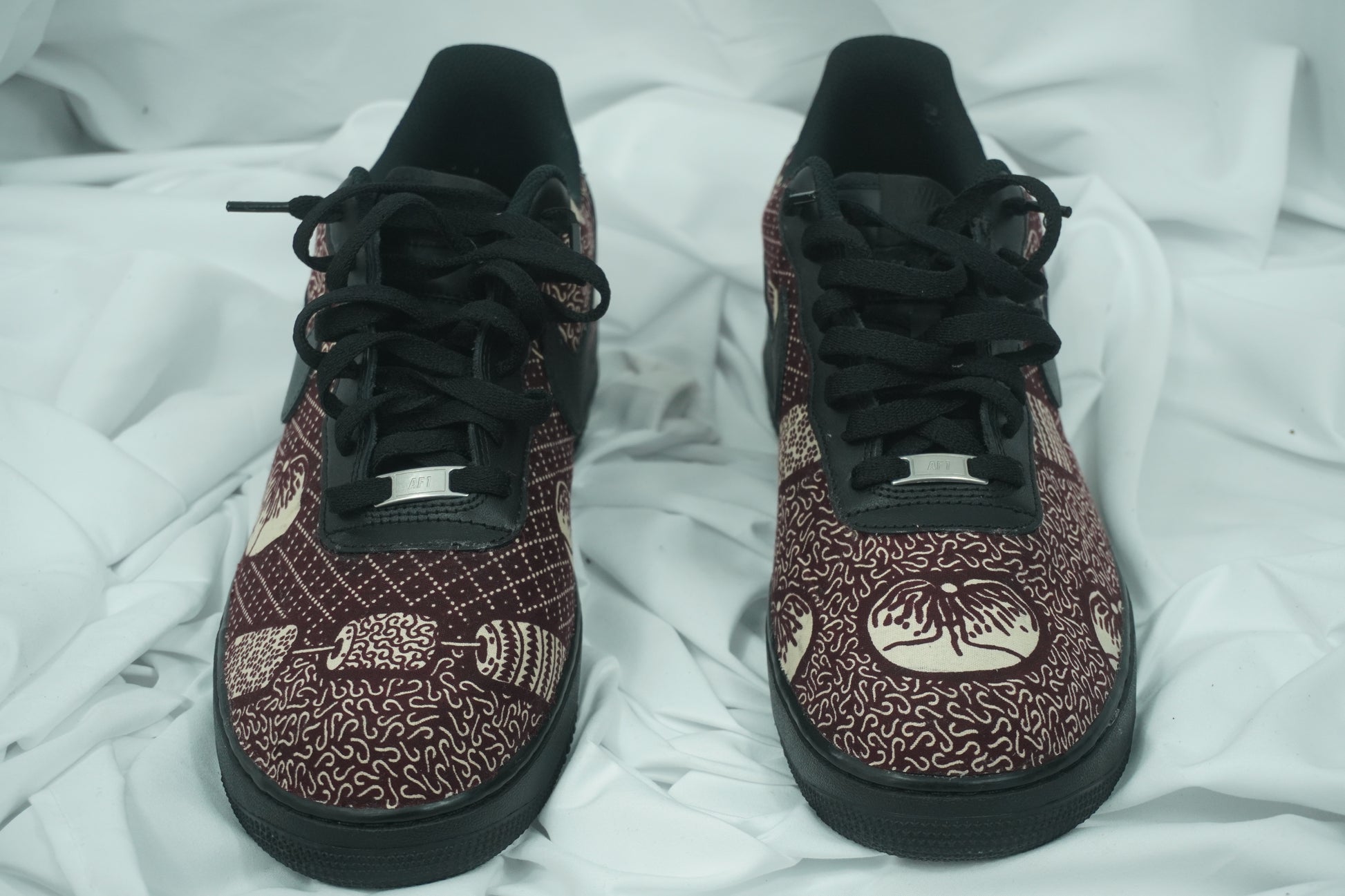 Handcrafted Ankara Air Force 1 - Brown White