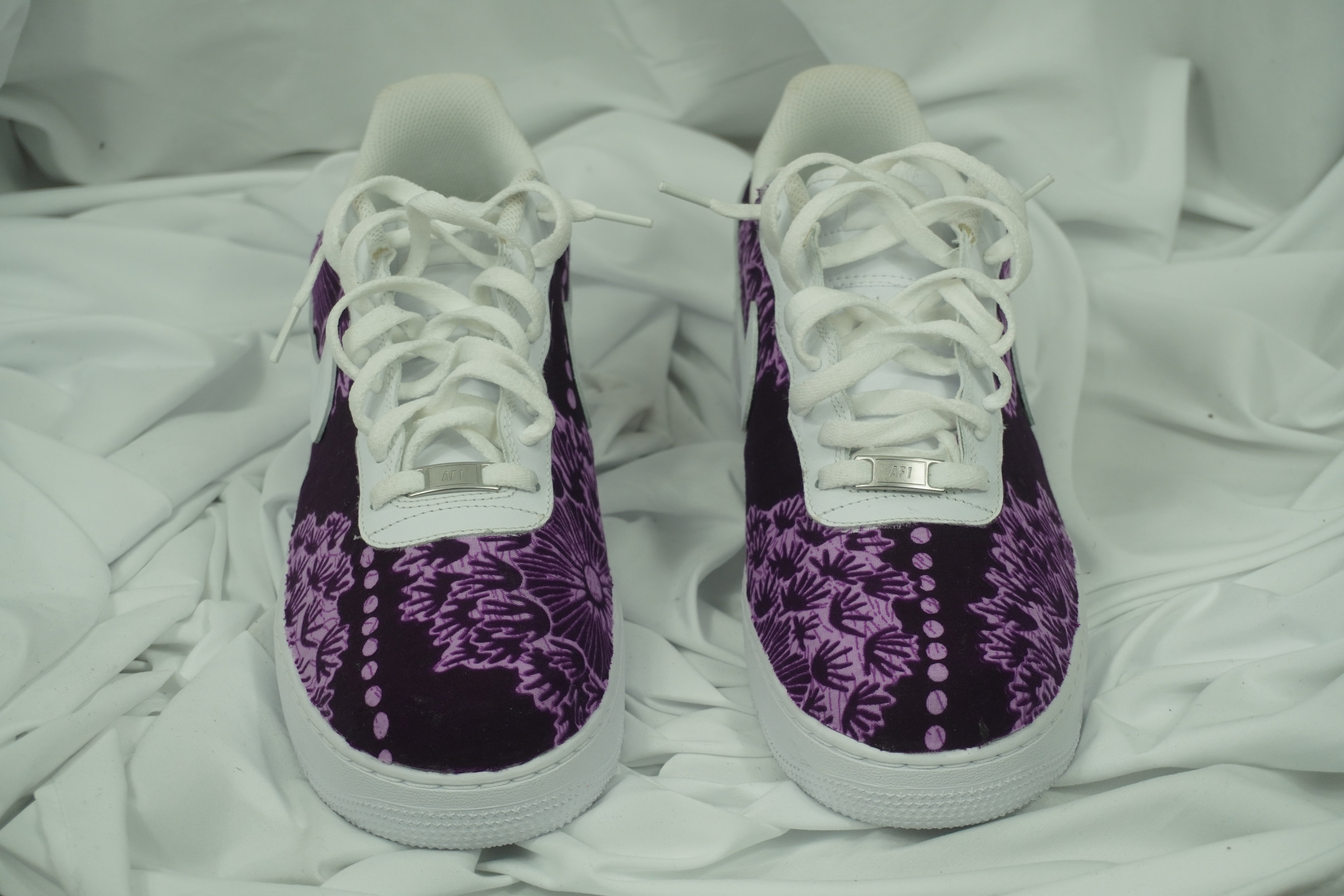Handcrafted Ankara Air Force 1 - Purple White