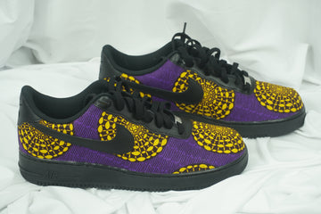 Handcrafted Ankara Air Force 1 - Purple Yellow