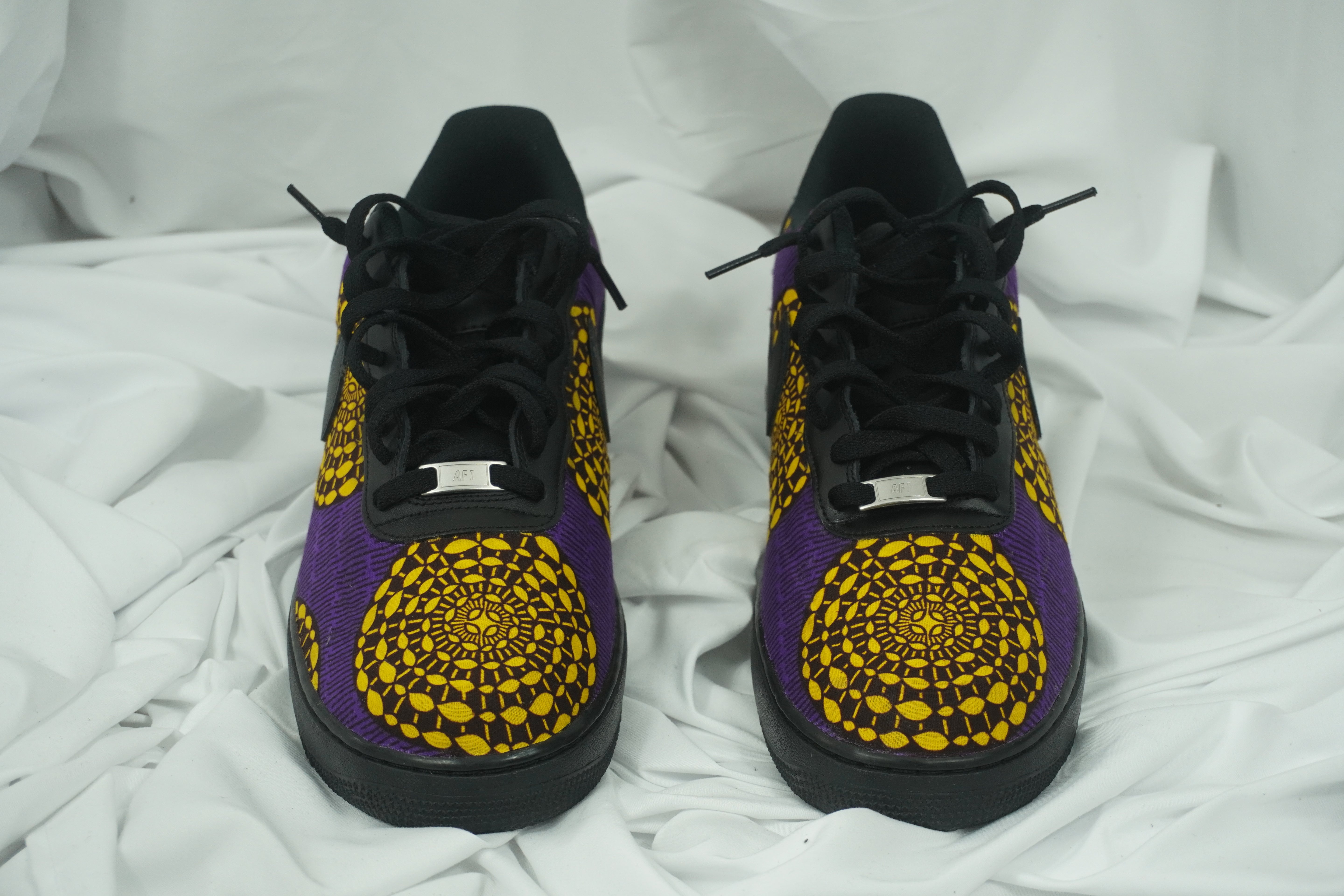 Handcrafted Ankara Air Force 1 - Purple Yellow