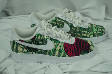 Handcrafted Ankara Air Force 1 - Pink Green White