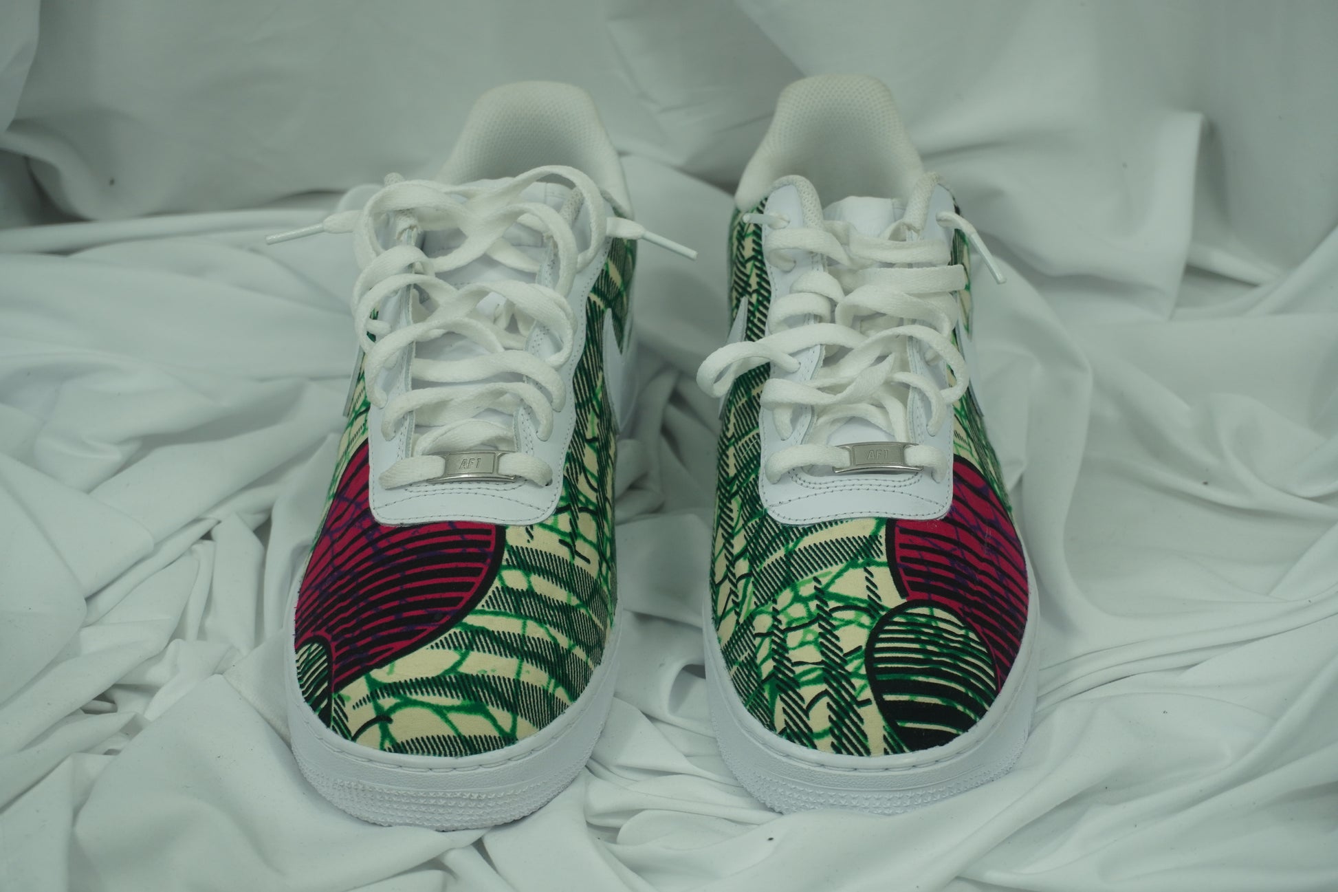 Handcrafted Ankara Air Force 1 - Pink Green White