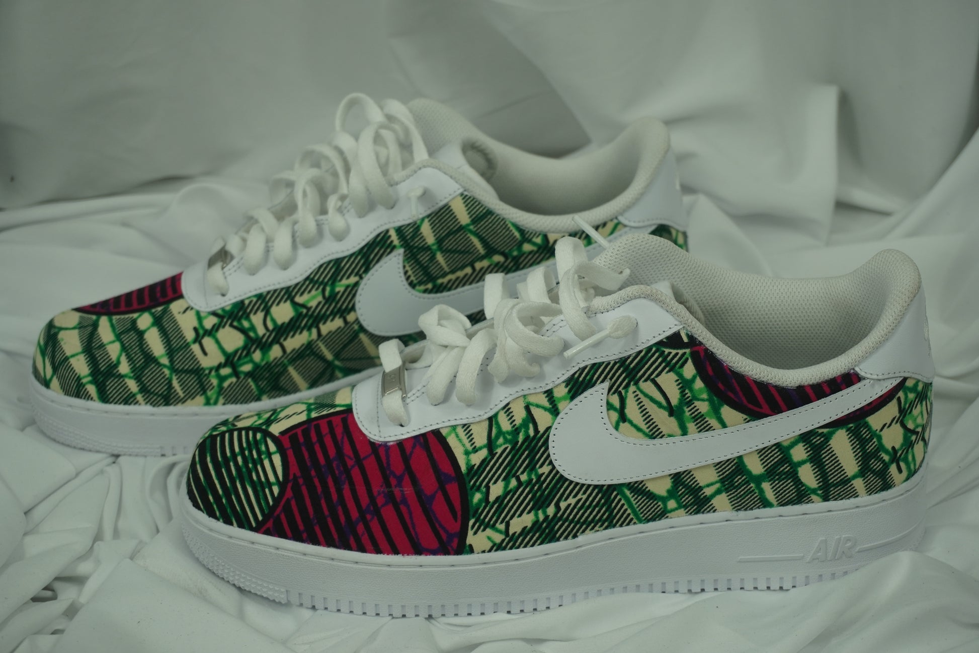 Handcrafted Ankara Air Force 1 - Pink Green White