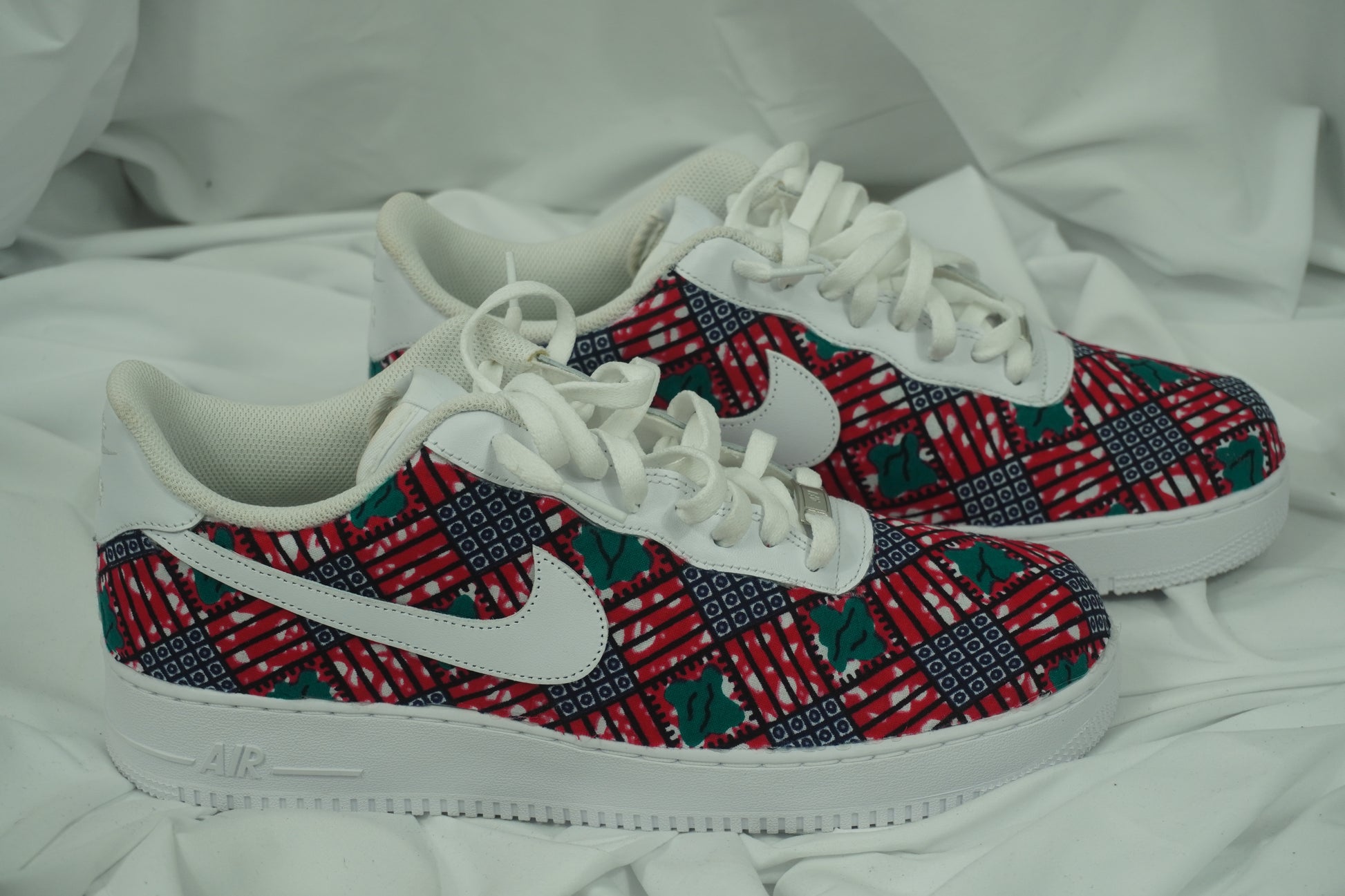 Handcrafted Ankara Air Force 1 - Pink Teal