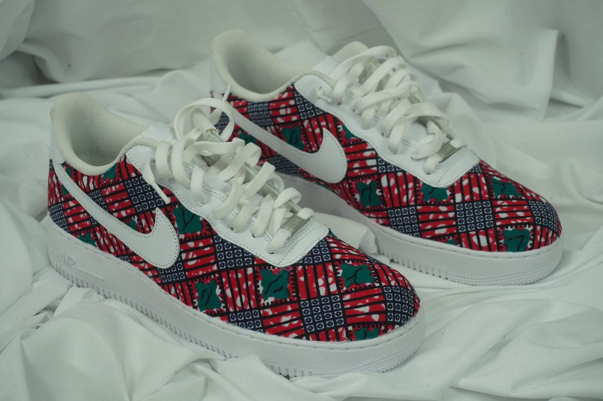 Handcrafted Ankara Air Force 1 - Pink Teal