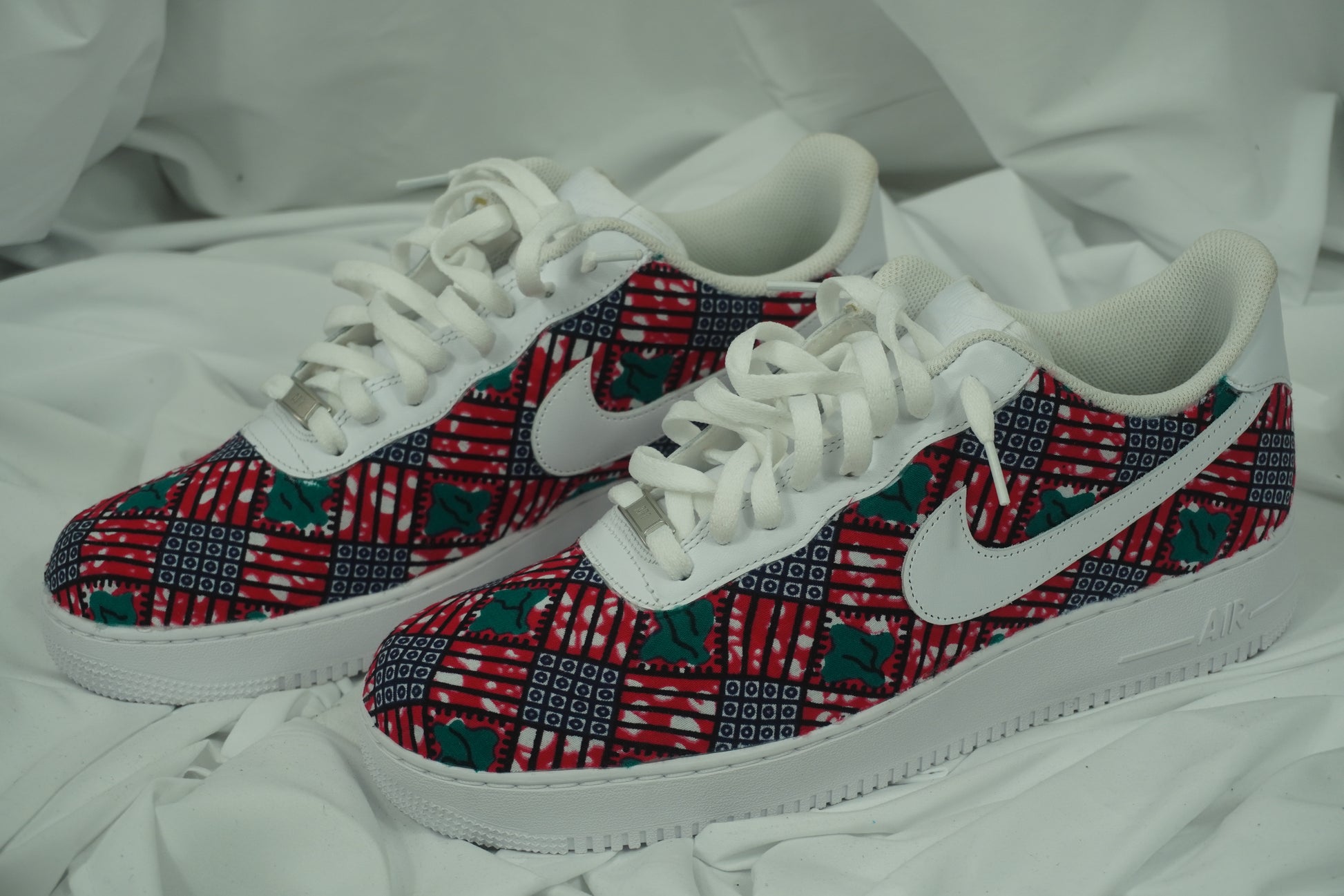 Handcrafted Ankara Air Force 1 - Pink Teal