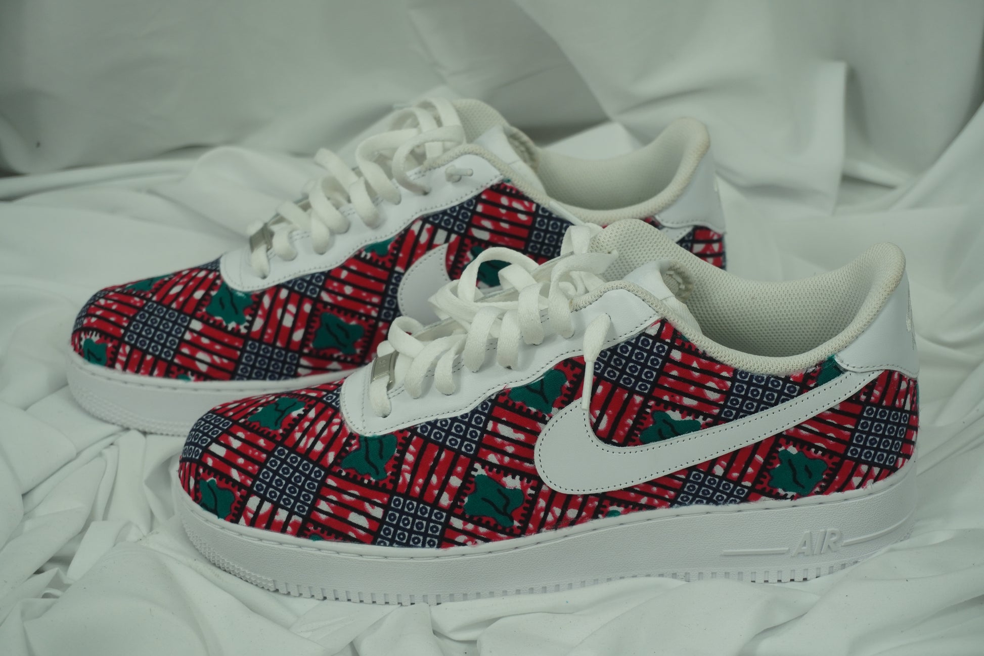 Handcrafted Ankara Air Force 1 - Pink Teal