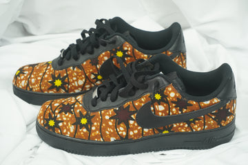 Handcrafted Ankara Air Force 1 - Yellow Brown