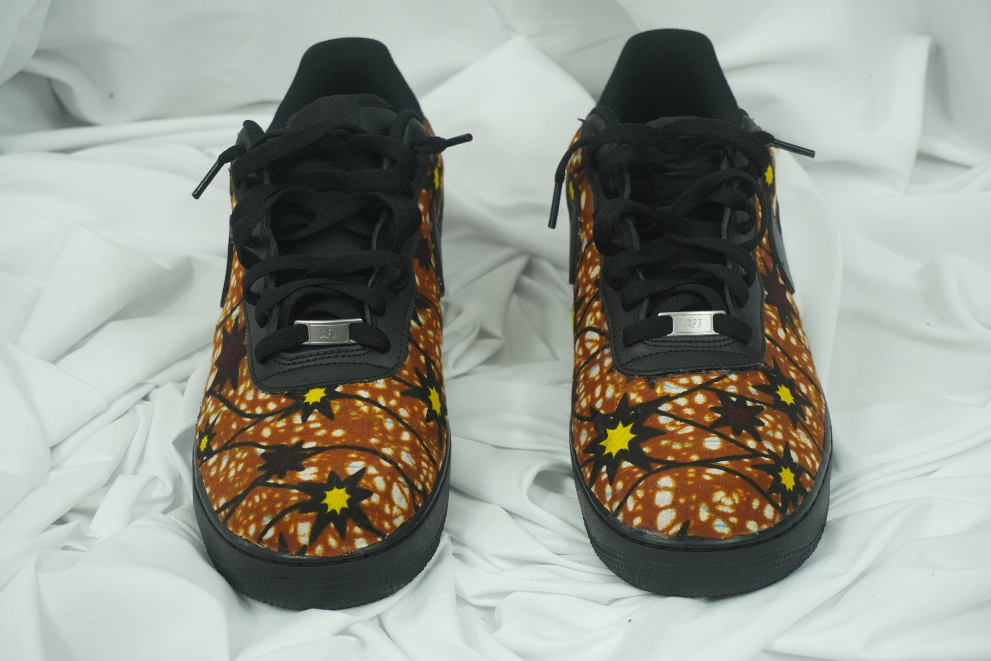 Handcrafted Ankara Air Force 1 - Yellow Brown