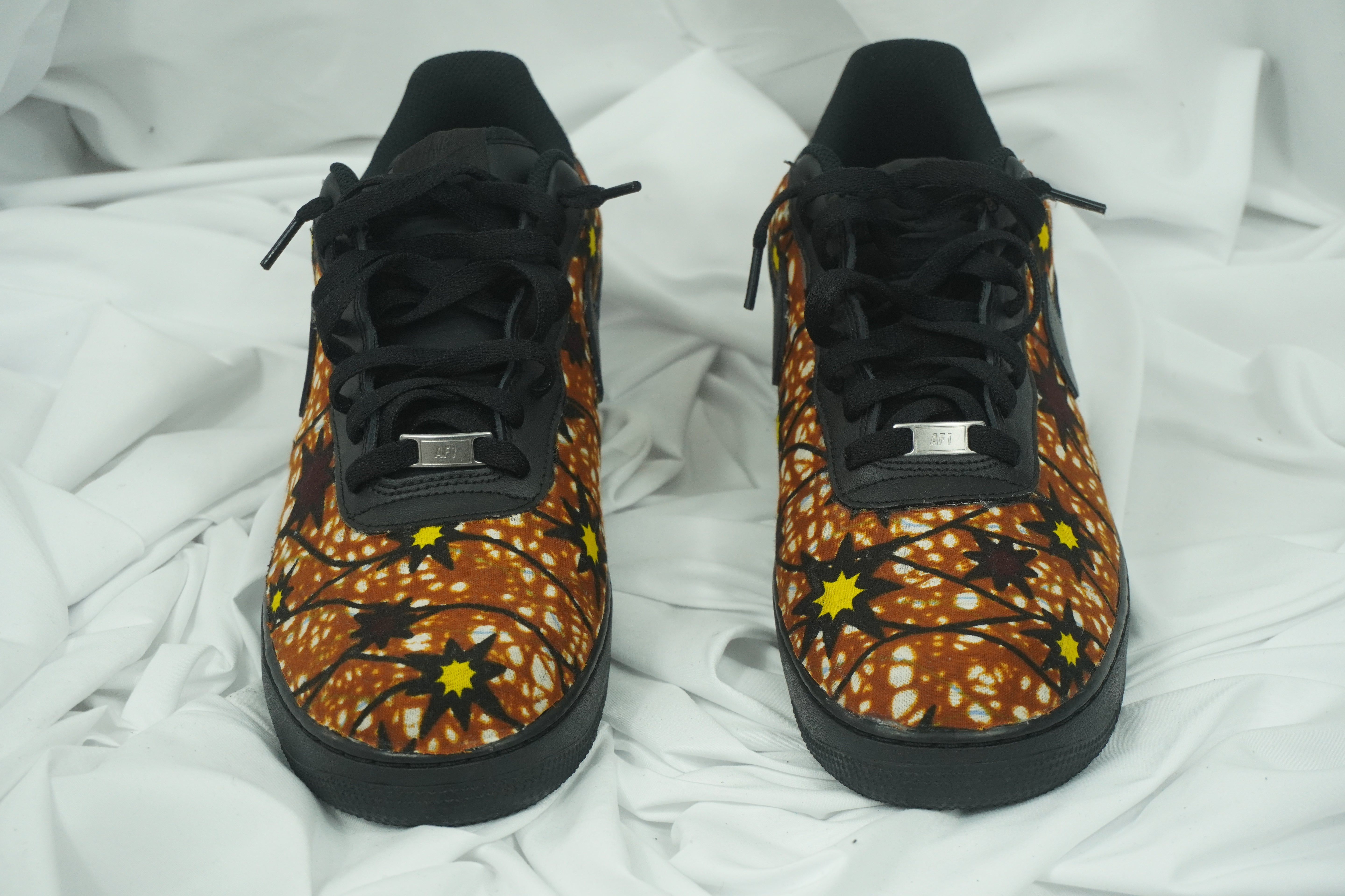 Handcrafted Ankara Air Force 1 - Yellow Brown