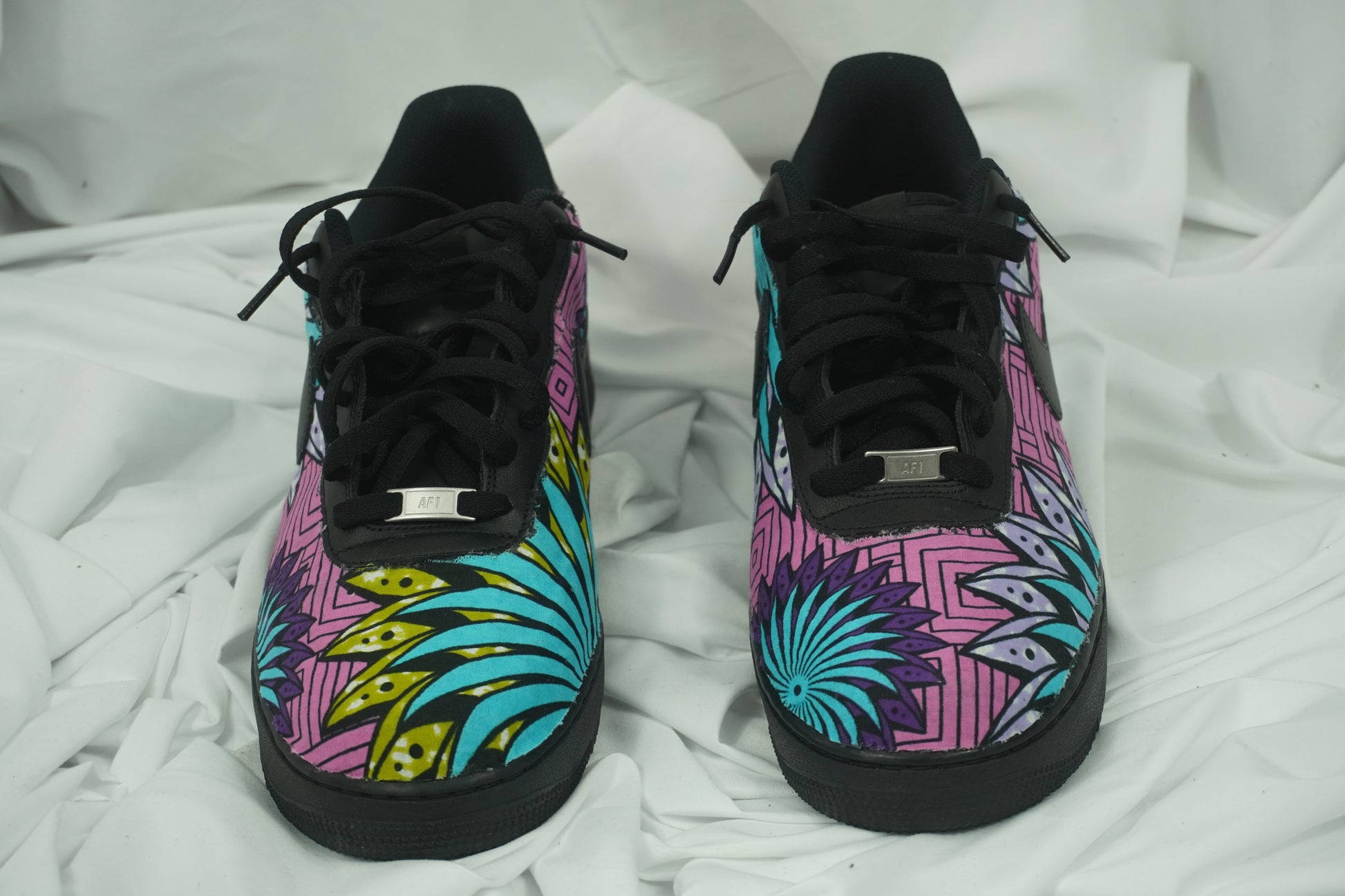 Handcrafted Ankara Air Force 1 - Pink Purple Blue Green