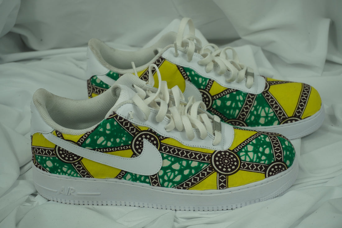 Handcrafted Ankara Air Force 1 - Volt Green