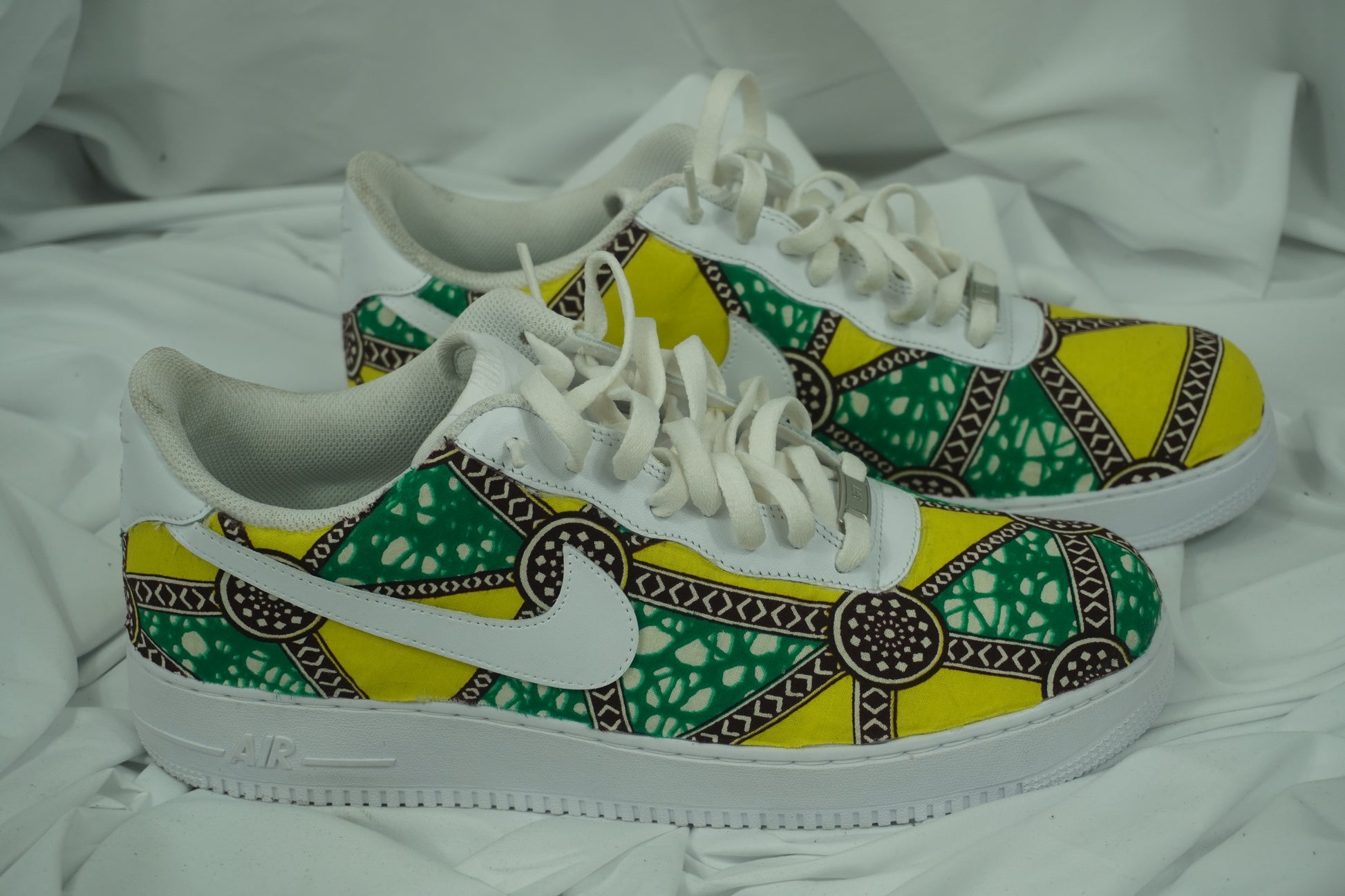 Handcrafted Ankara Air Force 1 - Volt Green