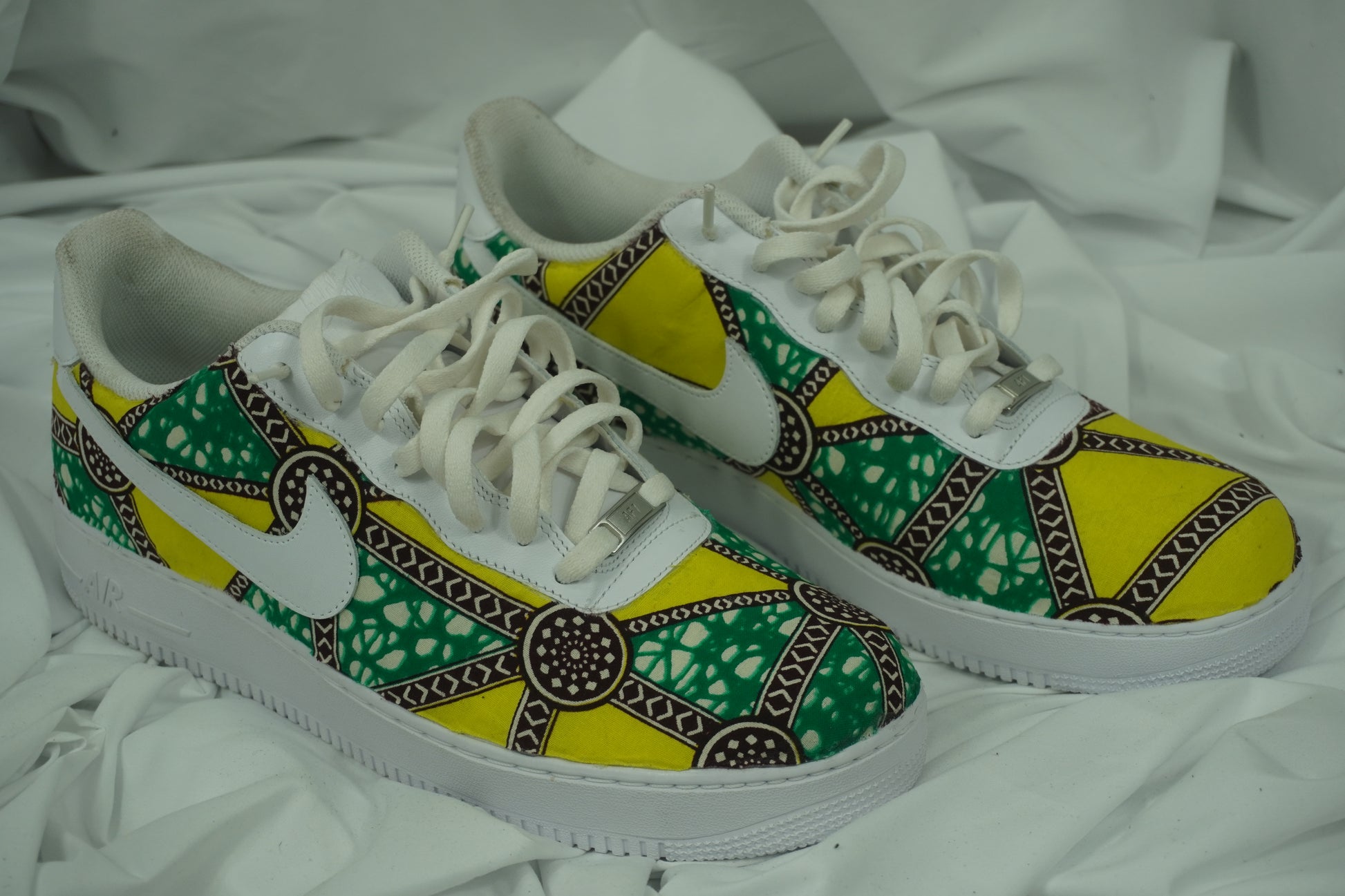 Handcrafted Ankara Air Force 1 - Volt Green