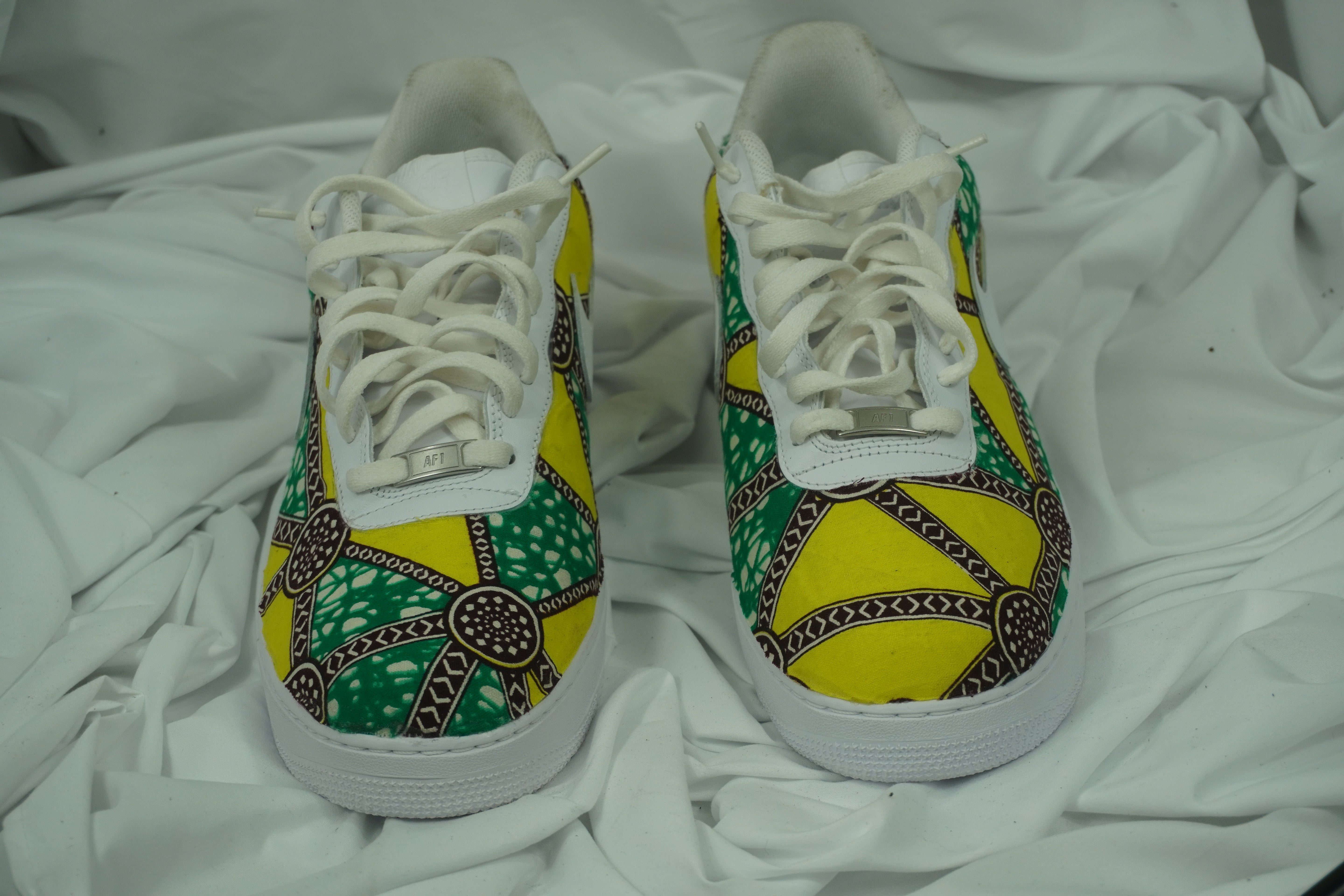 Handcrafted Ankara Air Force 1 - Volt Green