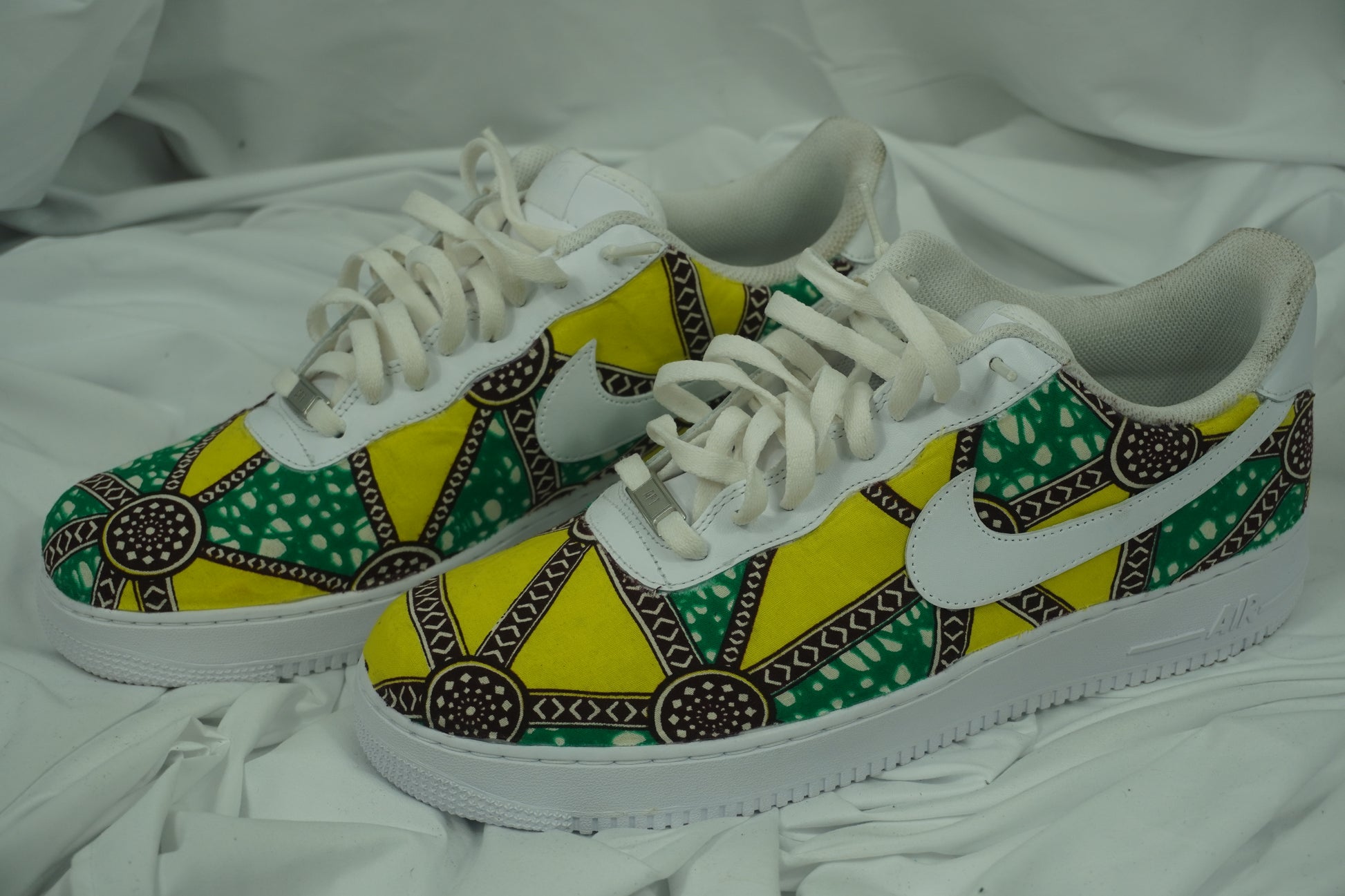 Handcrafted Ankara Air Force 1 - Volt Green