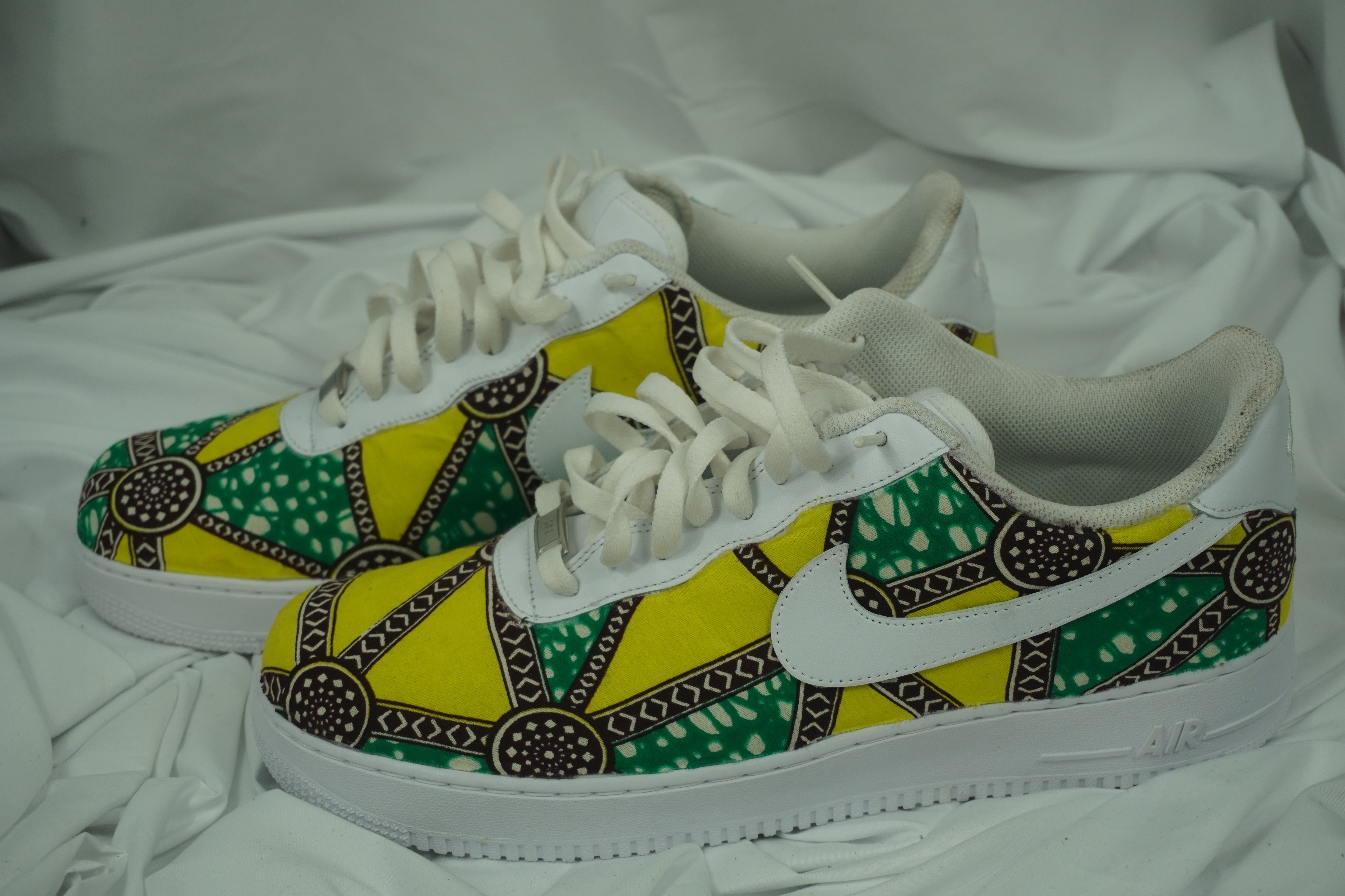 Handcrafted Ankara Air Force 1 - Volt Green