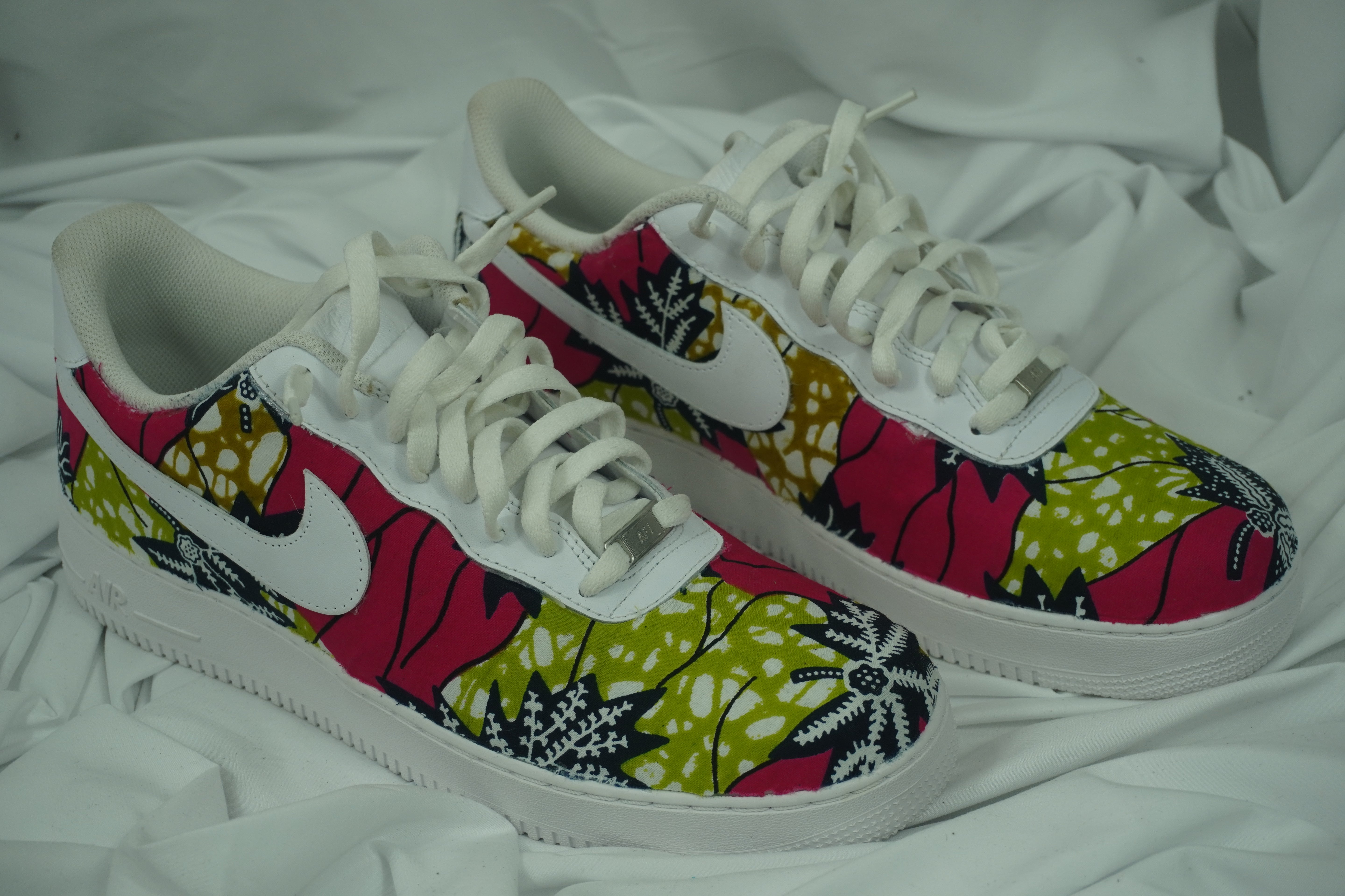 Handcrafted Ankara Air Force 1 - Pink Green