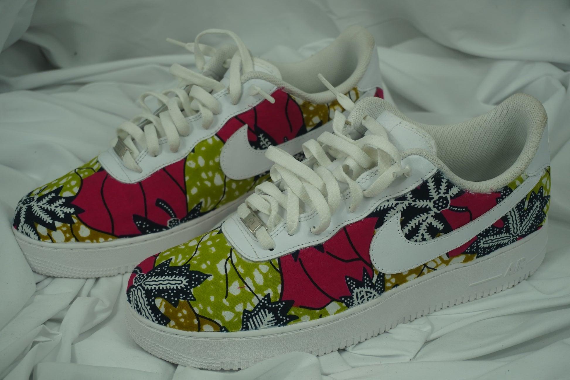 Handcrafted Ankara Air Force 1 - Pink Green