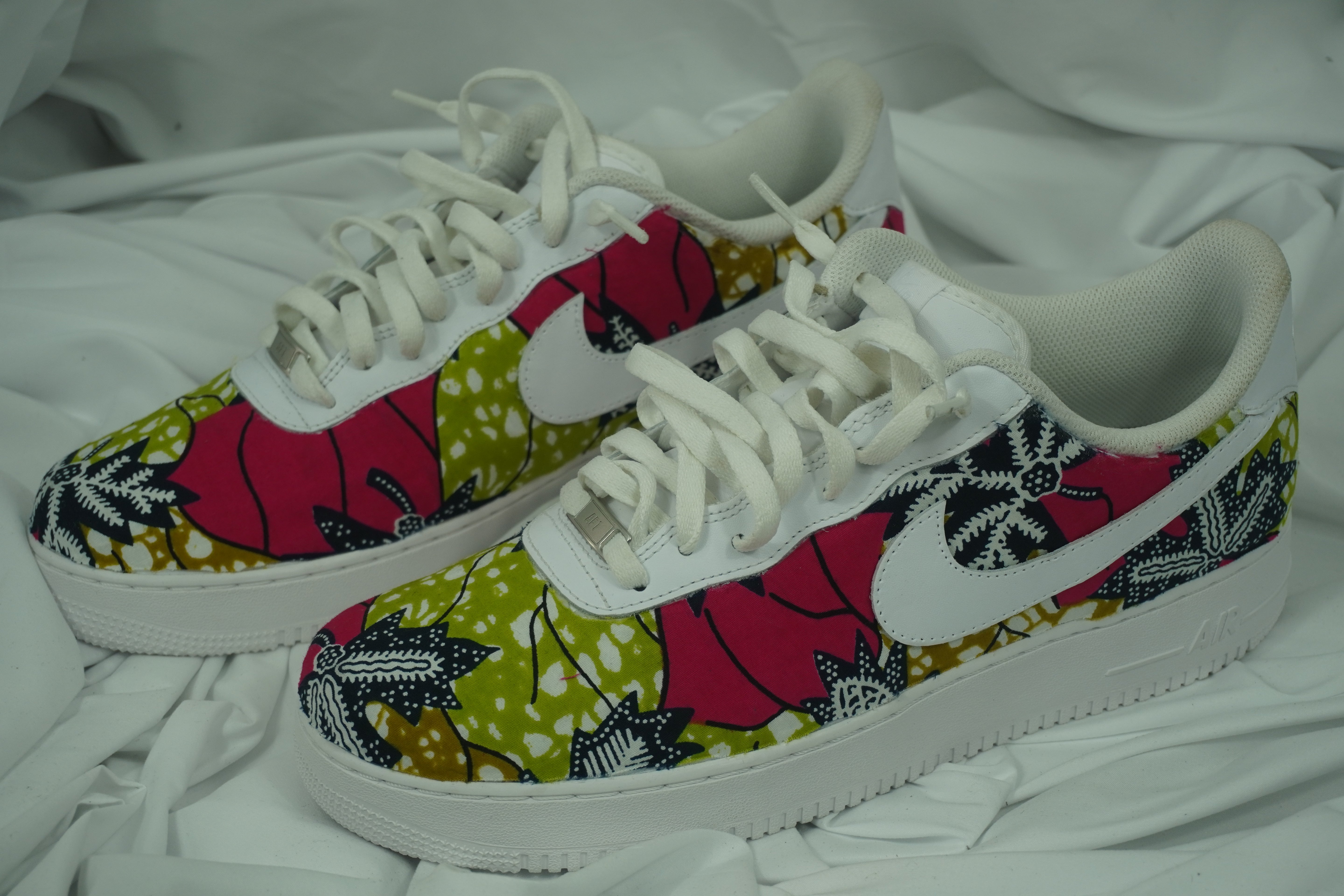 Handcrafted Ankara Air Force 1 - Pink Green