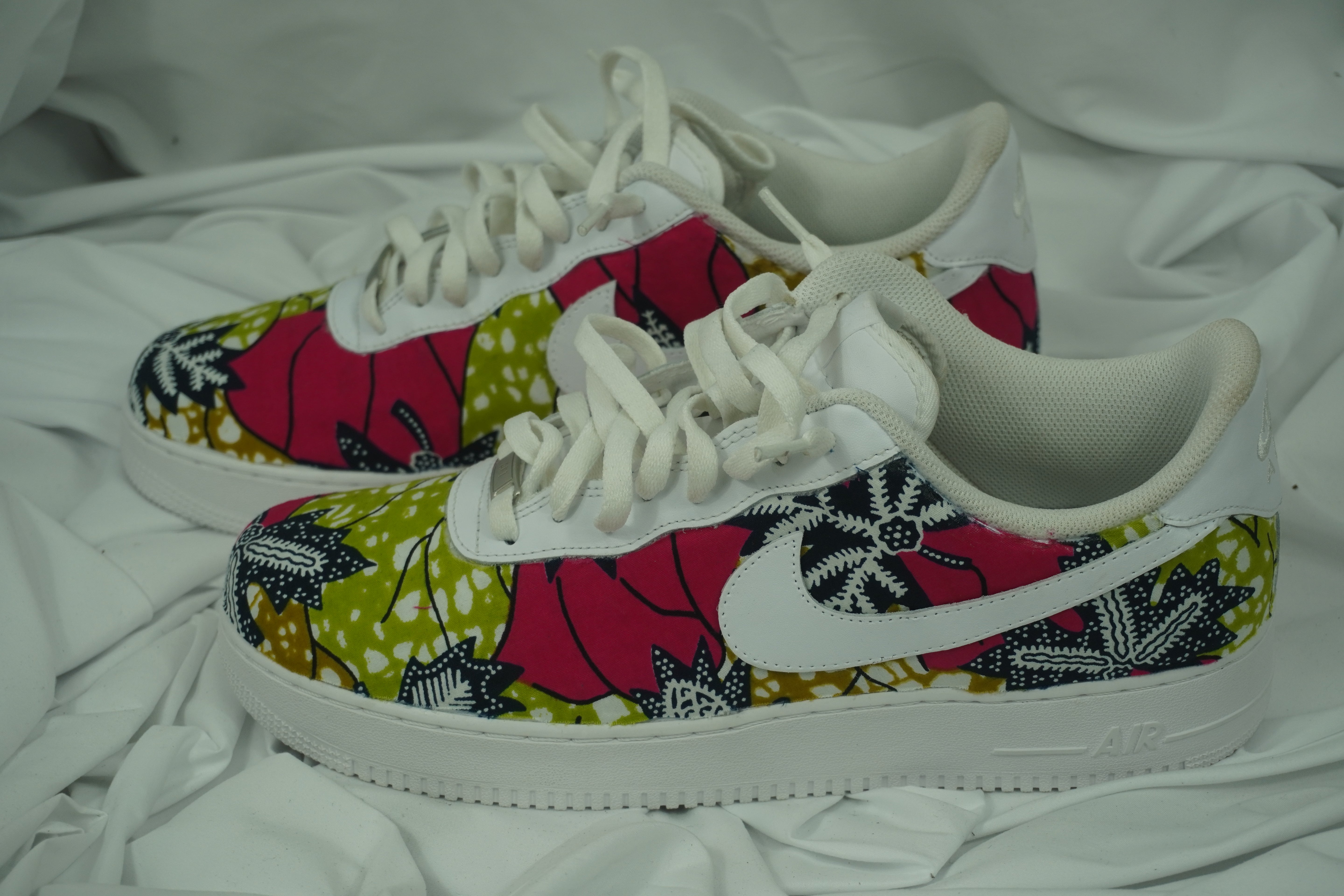 Handcrafted Ankara Air Force 1 - Pink Green