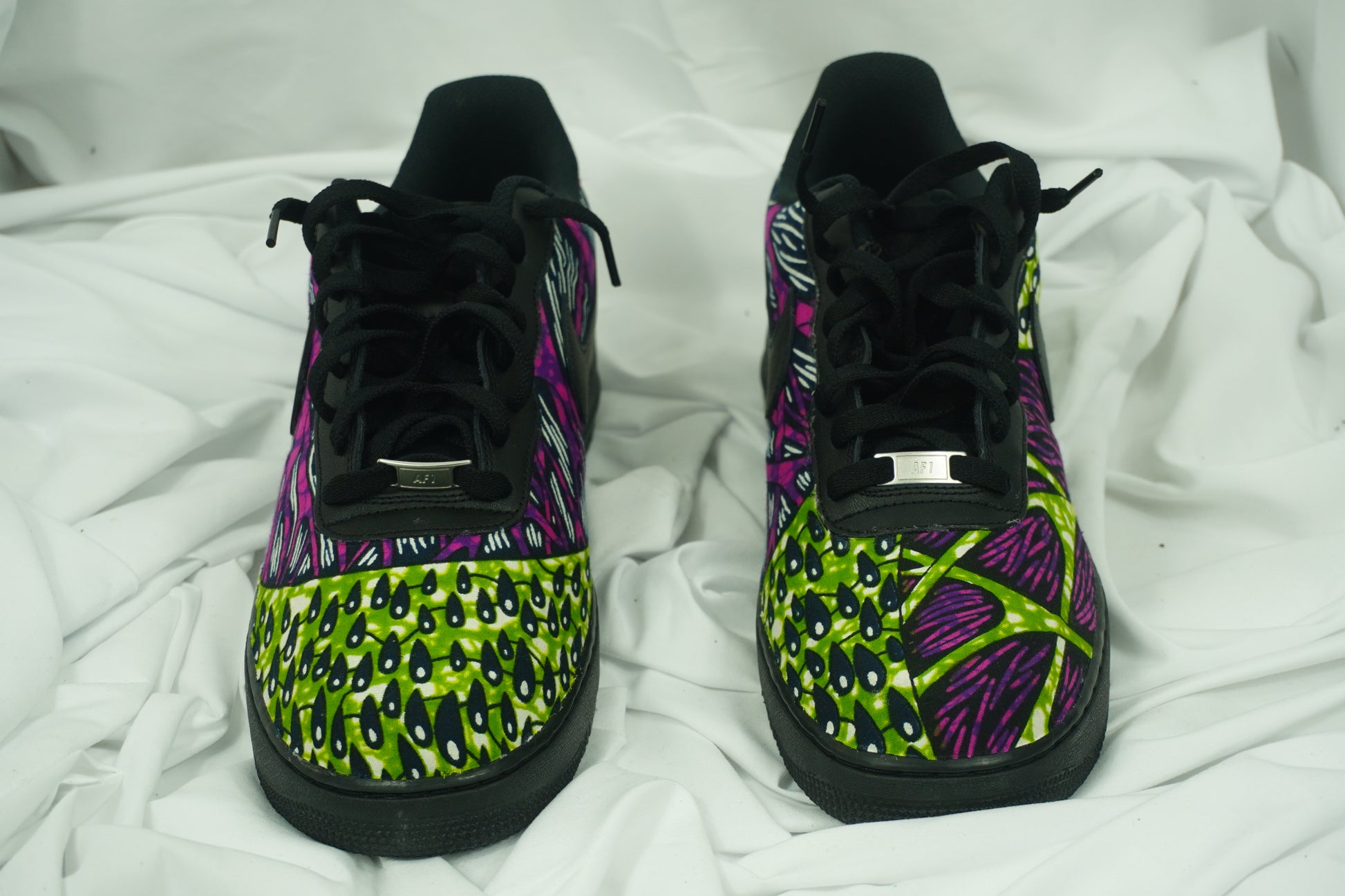 Handcrafted Ankara Air Force 1 - Green Purple
