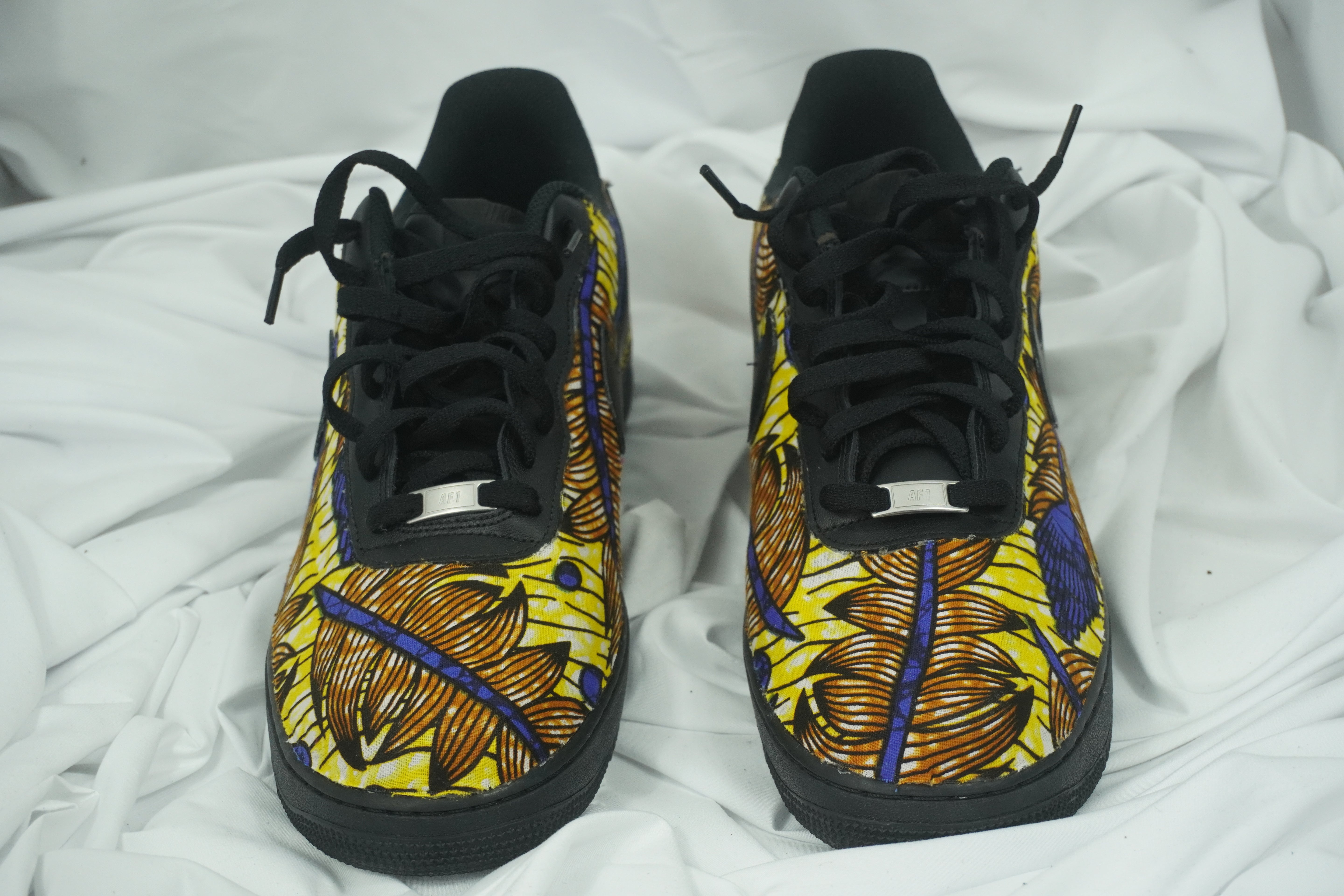 Handcrafted Ankara Air Force 1 - Yellow Blue