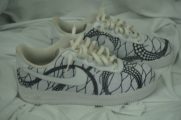 Handcrafted Ankara Air Force 1 - White Black