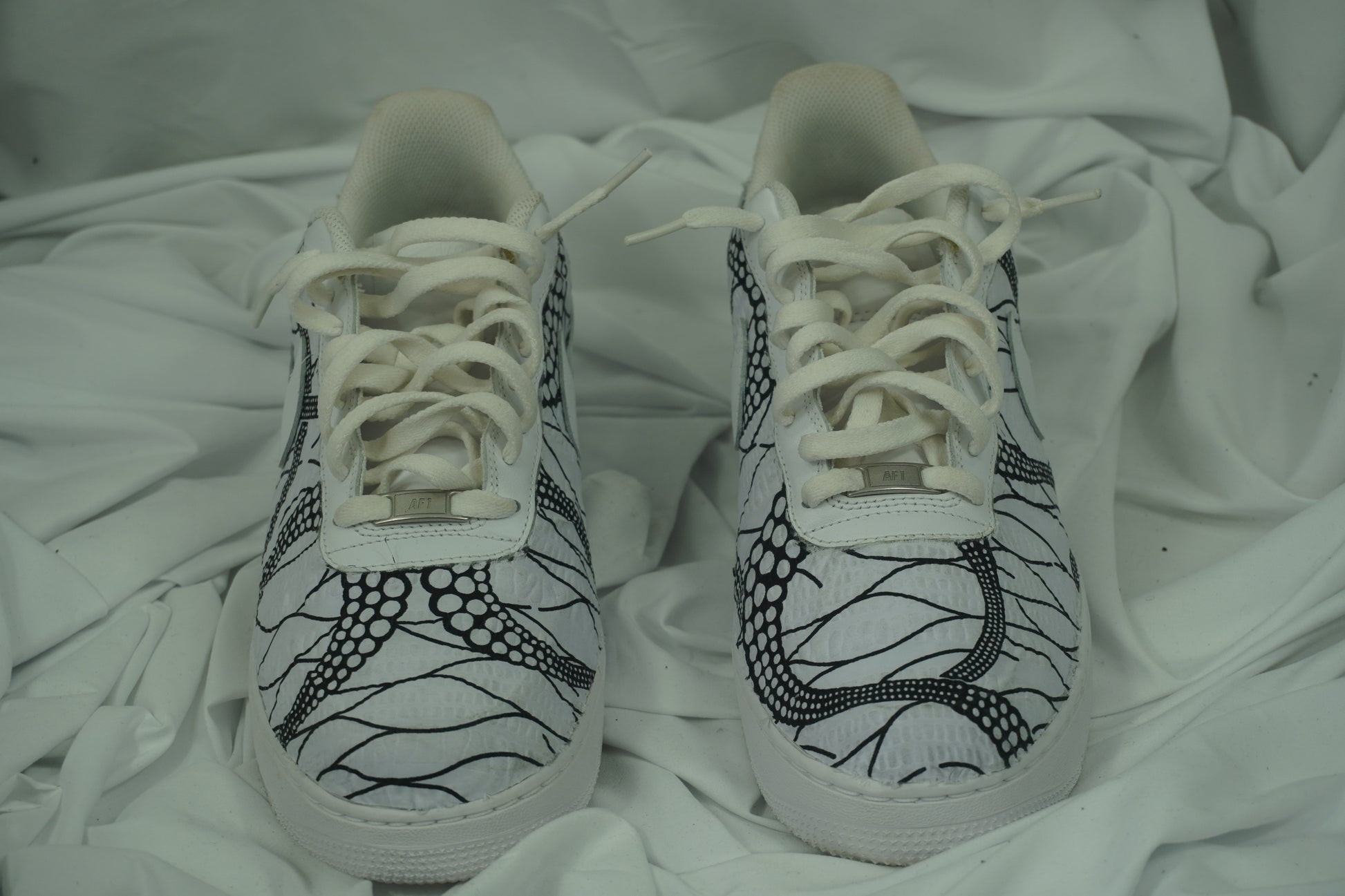 Handcrafted Ankara Air Force 1 - White Black